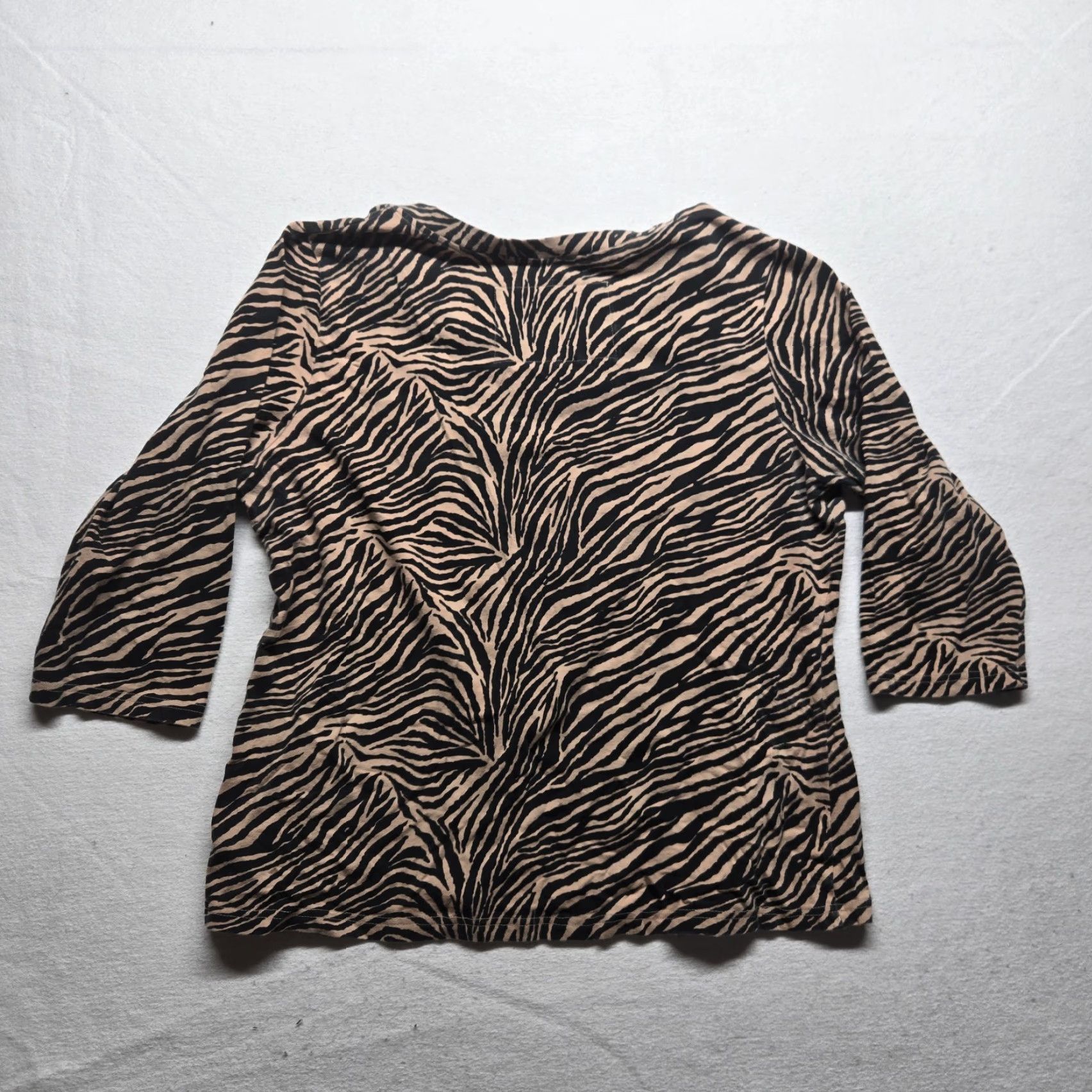 Vintage Onque Casuals Embellished Beads Print Shirt Adult Women XL Brown Womens Size XL / US 12-14 / IT 48-50 - 6 Thumbnail