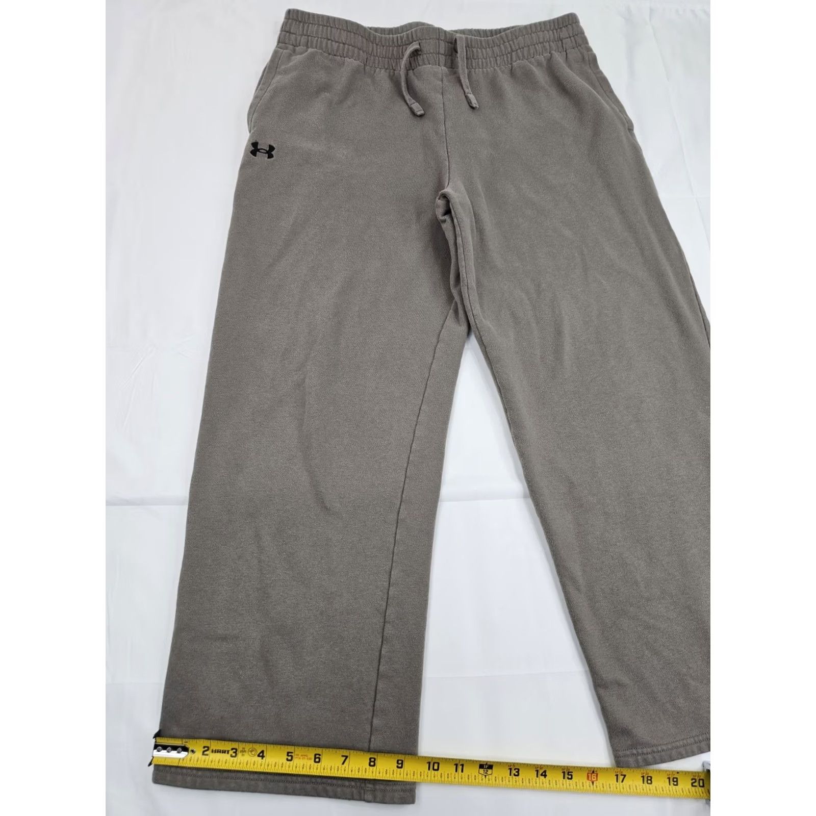 Under Armour Under Armour Hustle Fleece Pants Men XL Olive Gray Straight Leg Pockets Elastic Waist Drawstring Size US 36 / EU 52 - 3 Thumbnail