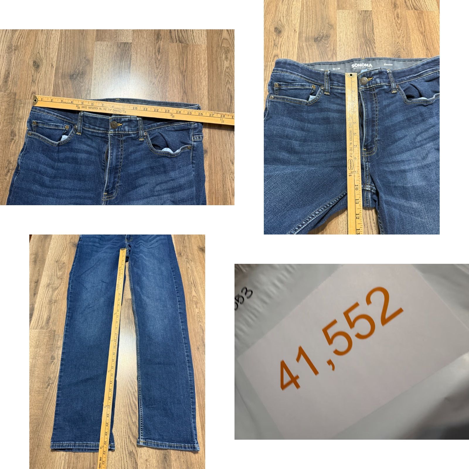 Vintage Sonoma Jeans Men's Size 34x34 Blue Denim Straight Leg Flexwwear Size US 34 / EU 50 - 8 Thumbnail