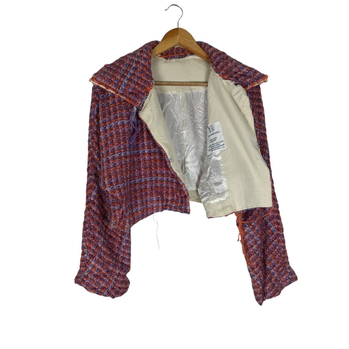 Yohji Yamamoto 🌟YOHJI YAMAMOTO 2000s TWEED CROPPED JACKET Size S / US 4 / IT 40 - 10 Thumbnail
