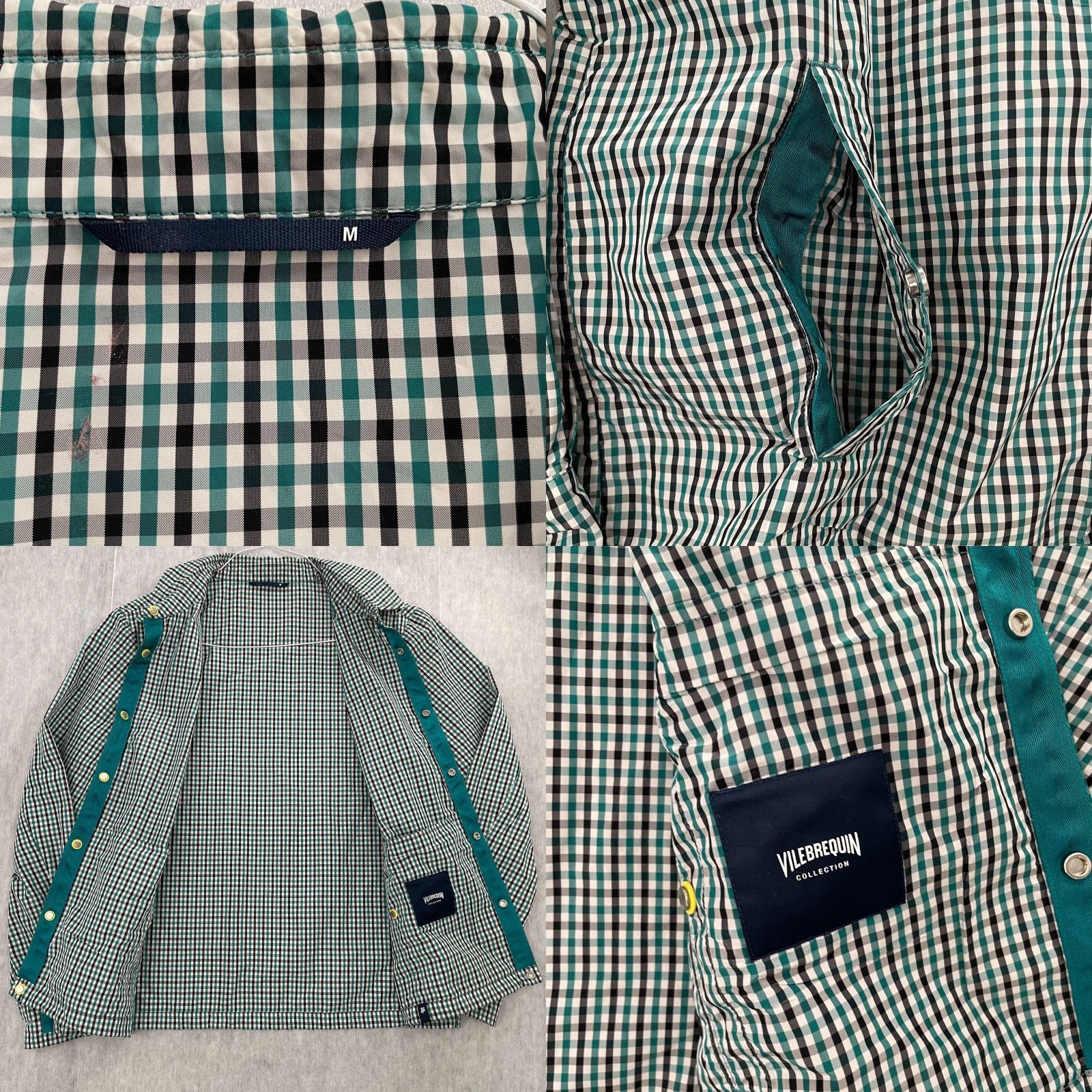 Vilebrequin Vilebrequin Jacket Adult Medium Blue Check Conard Snap Button Pocket Logo Mens M Regular Jacket Size US M / EU 48-50 / 2 - 8 Thumbnail