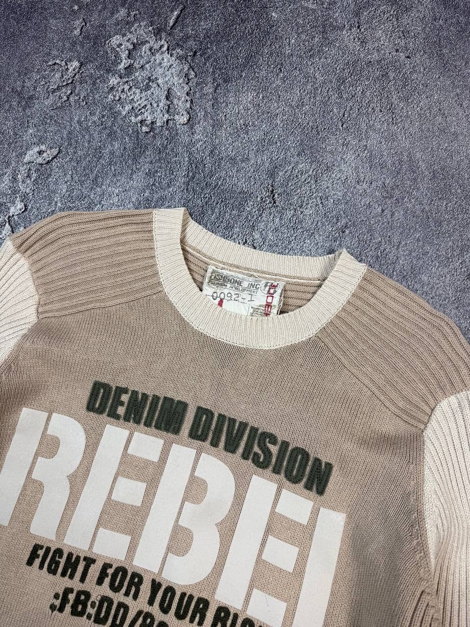If Six Was Nine Y2K 2000s Biege Knit Sweater Grunge Style Streetwear Size US M / EU 48-50 / 2 - 4 Thumbnail