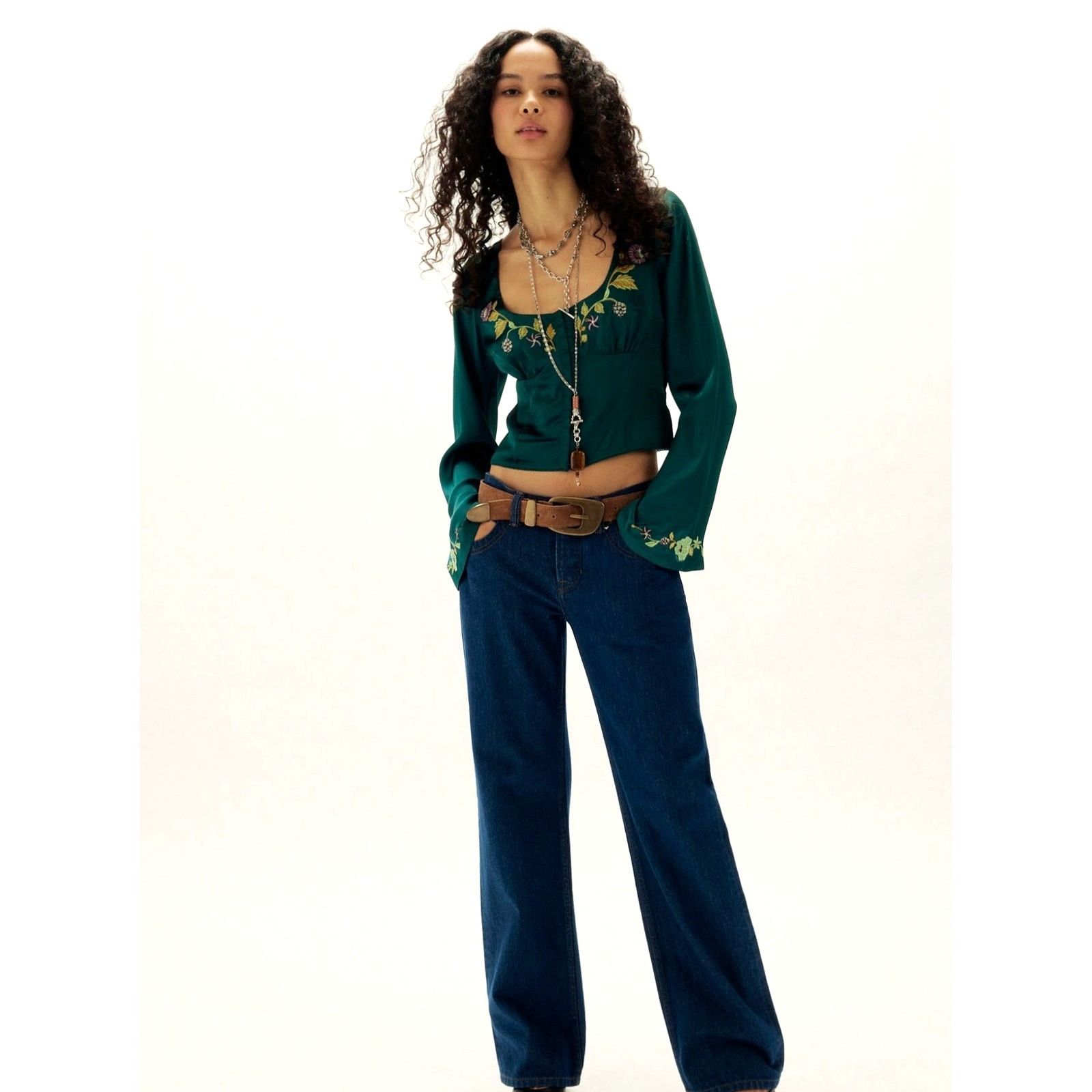 Free People Free People Autumn Bloom Midi Skirt Set Forest Combo M Size M / US 6-8 / IT 42-44 - 3 Thumbnail