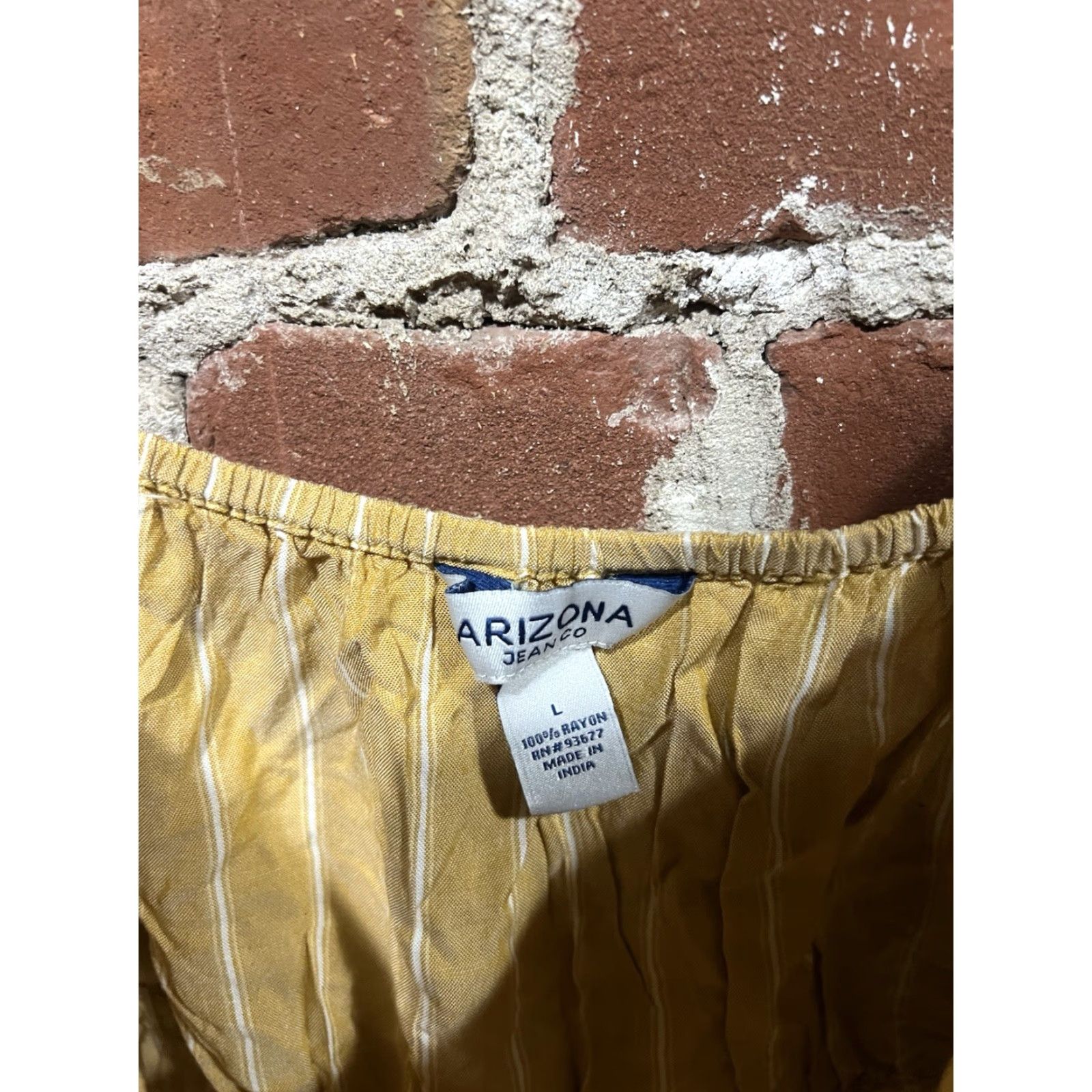 Vintage Arizona Striped Short Sleeve Cropped Blouse NWT L Yellow Womens Shirt Size L / US 10 / IT 46 - 3 Thumbnail
