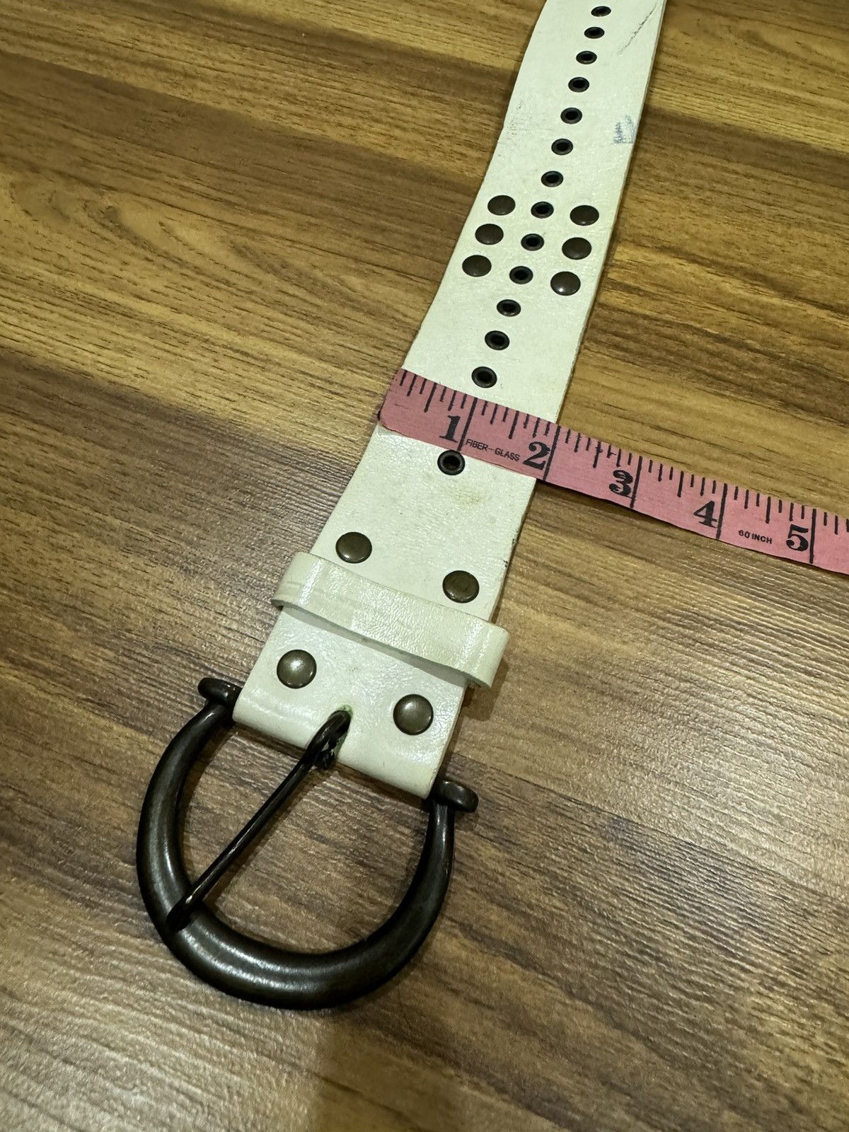 Genuine Leather × Japanese Brand × Other LAUTREAMONT METAL HARDWARE STUDDED LEATHER BELT Size 34 - 3 Thumbnail