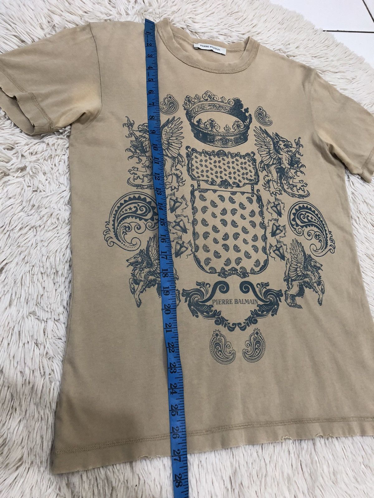Balmain × Pierre Balmain Pierre Balmain Distressed Tee Size US XS / EU 42 / 0 - 12 Thumbnail
