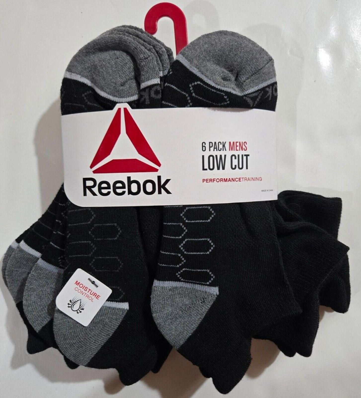 Reebok Men's Reebok Low Cut Socks Moisture Control Stretch Cushion Size ONE SIZE - 1 Thumbnail