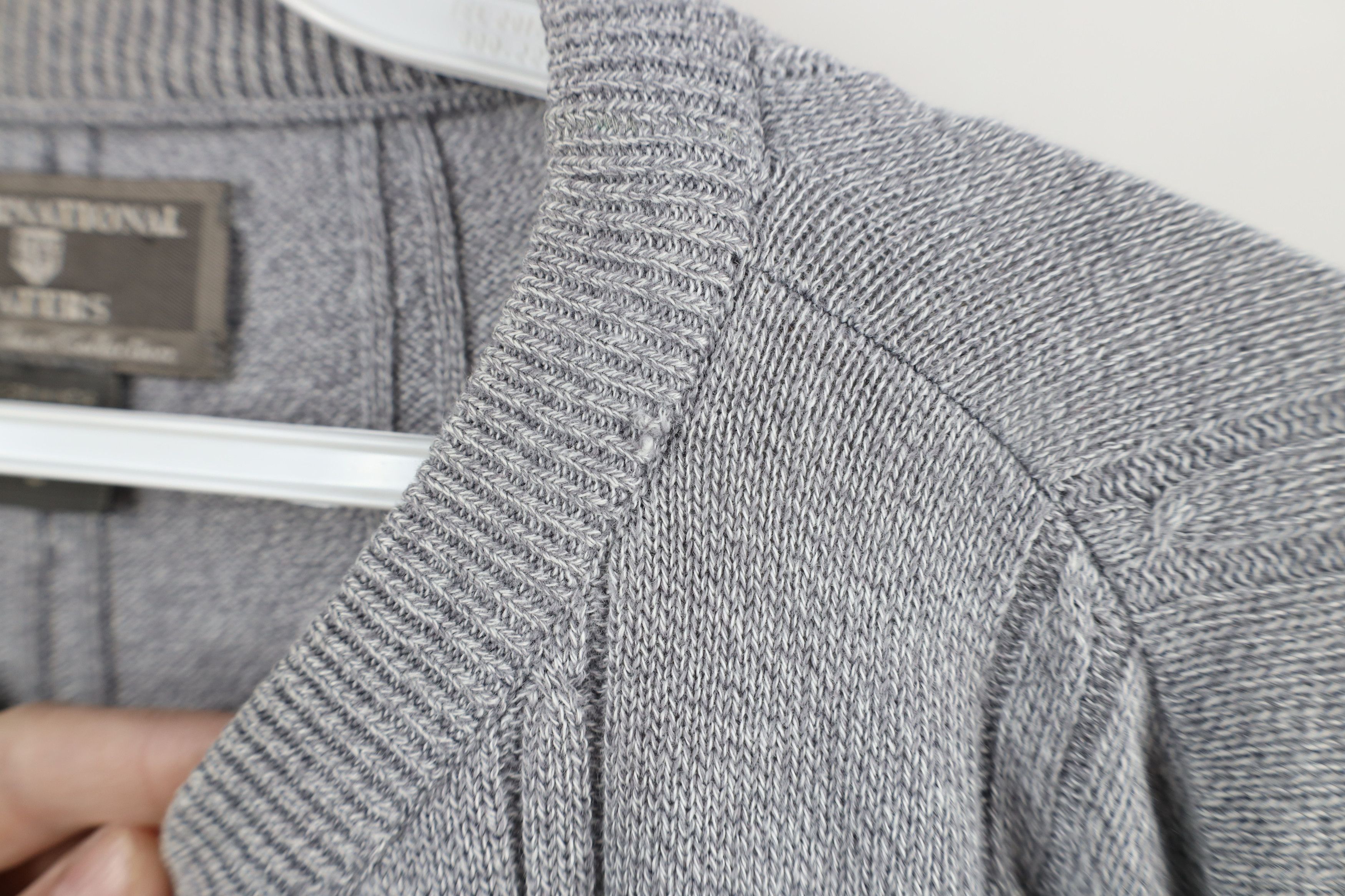 Vintage Vintage 90s Streetwear Blank Cotton Cable Knit Sweater Gray Size US L / EU 52-54 / 3 - 4 Thumbnail