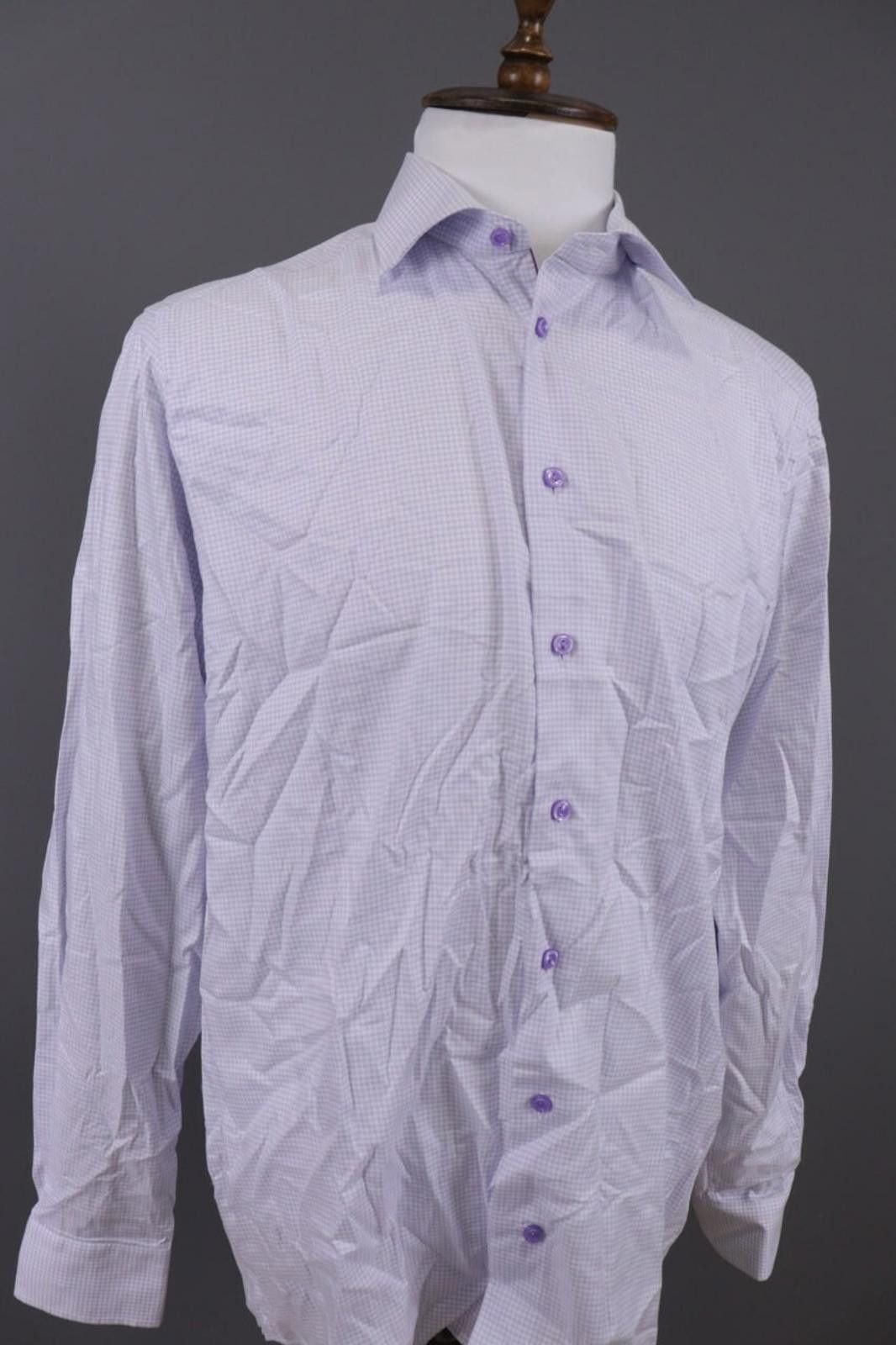 Eton Eton Contemporary Fit BLue Check Twill Shirt Sz 43 / 17 Size US M / EU 48-50 / 2 - 7 Thumbnail