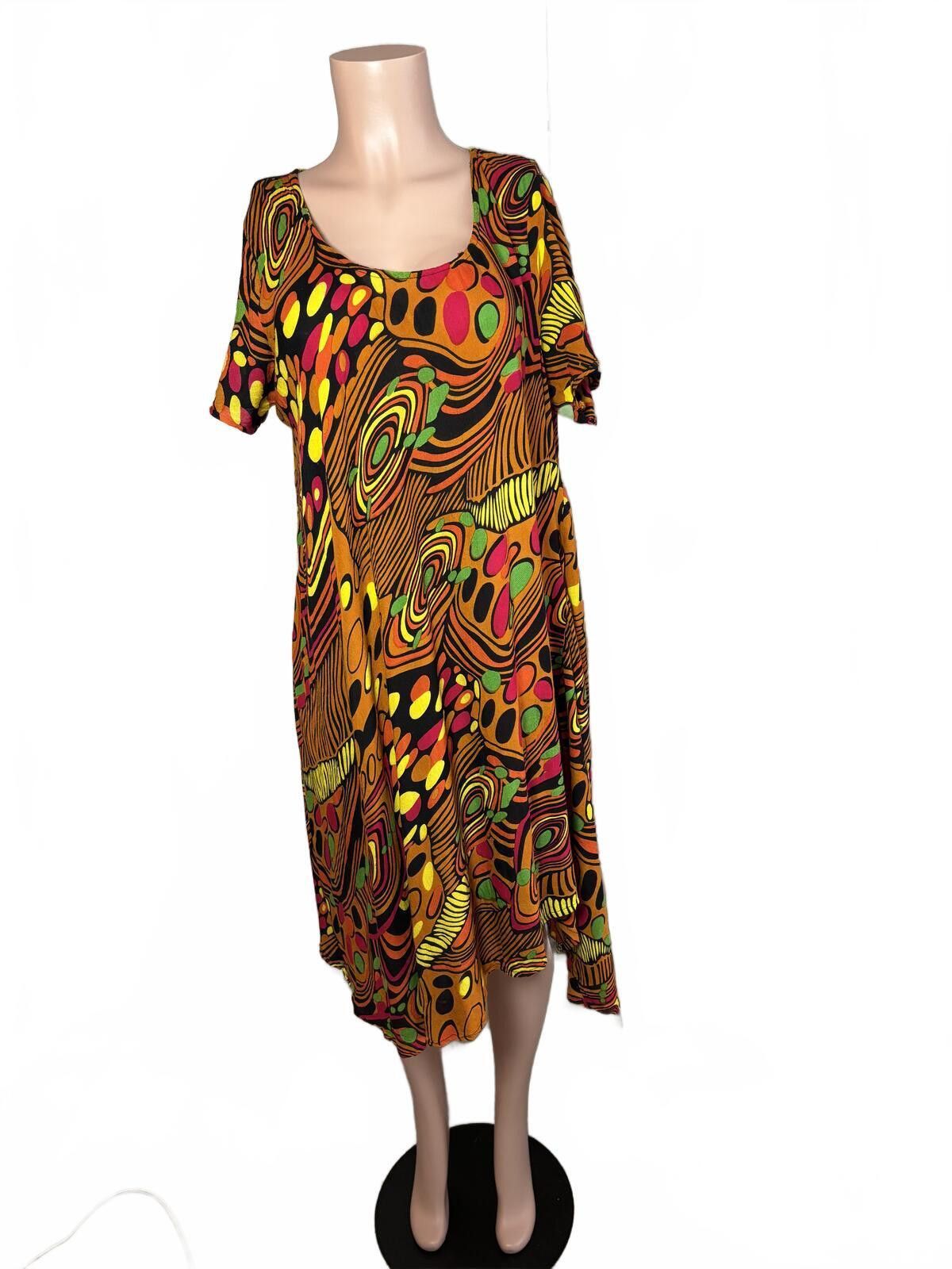 Other Boho Festival Dress Bold Tribal Print Flowy Chic. Large. Size L / US 10 / IT 46 - 2 Thumbnail