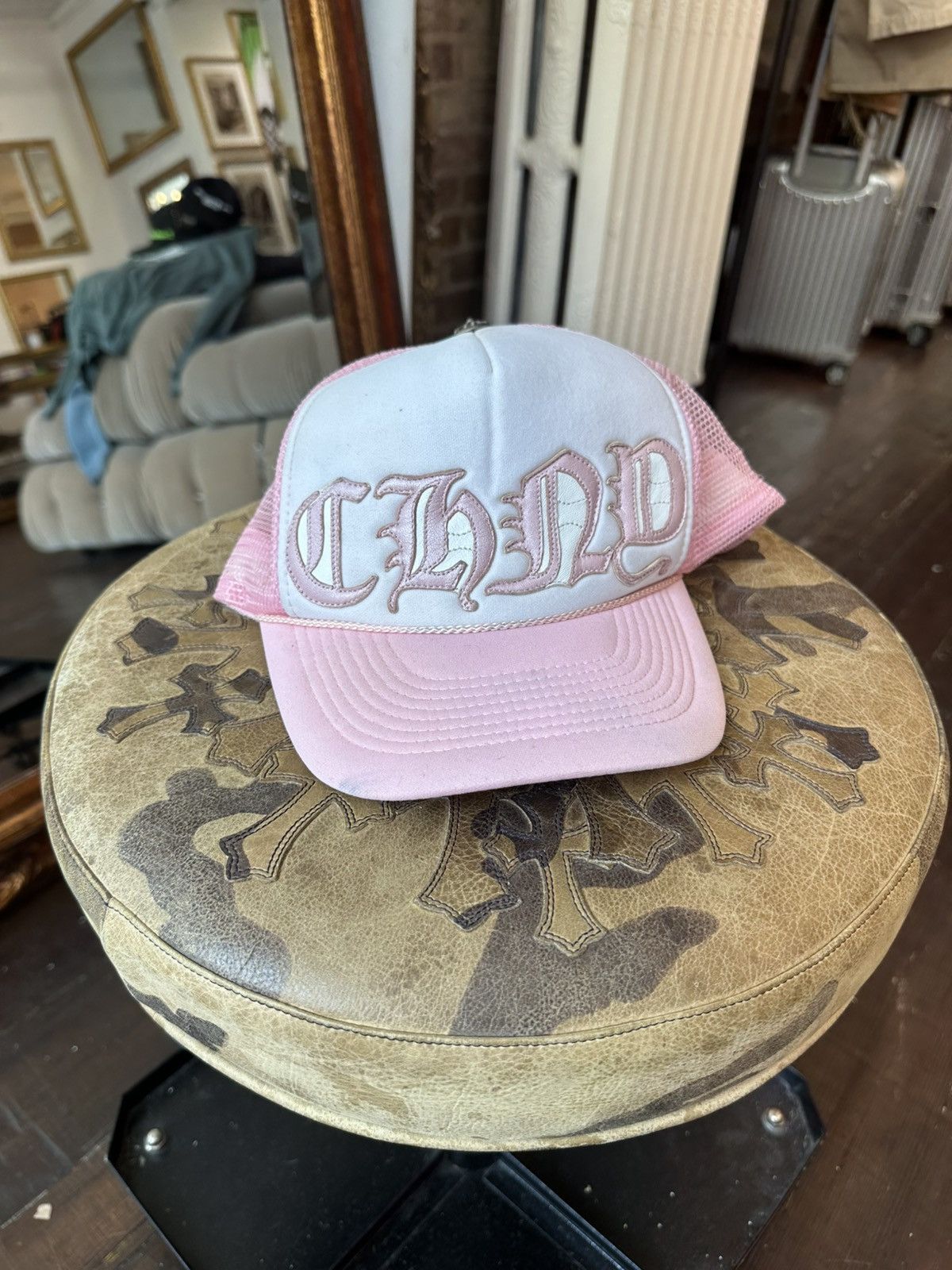 Chrome Hearts Pink CHNY Trucker Hat Size ONE SIZE - 1 Thumbnail