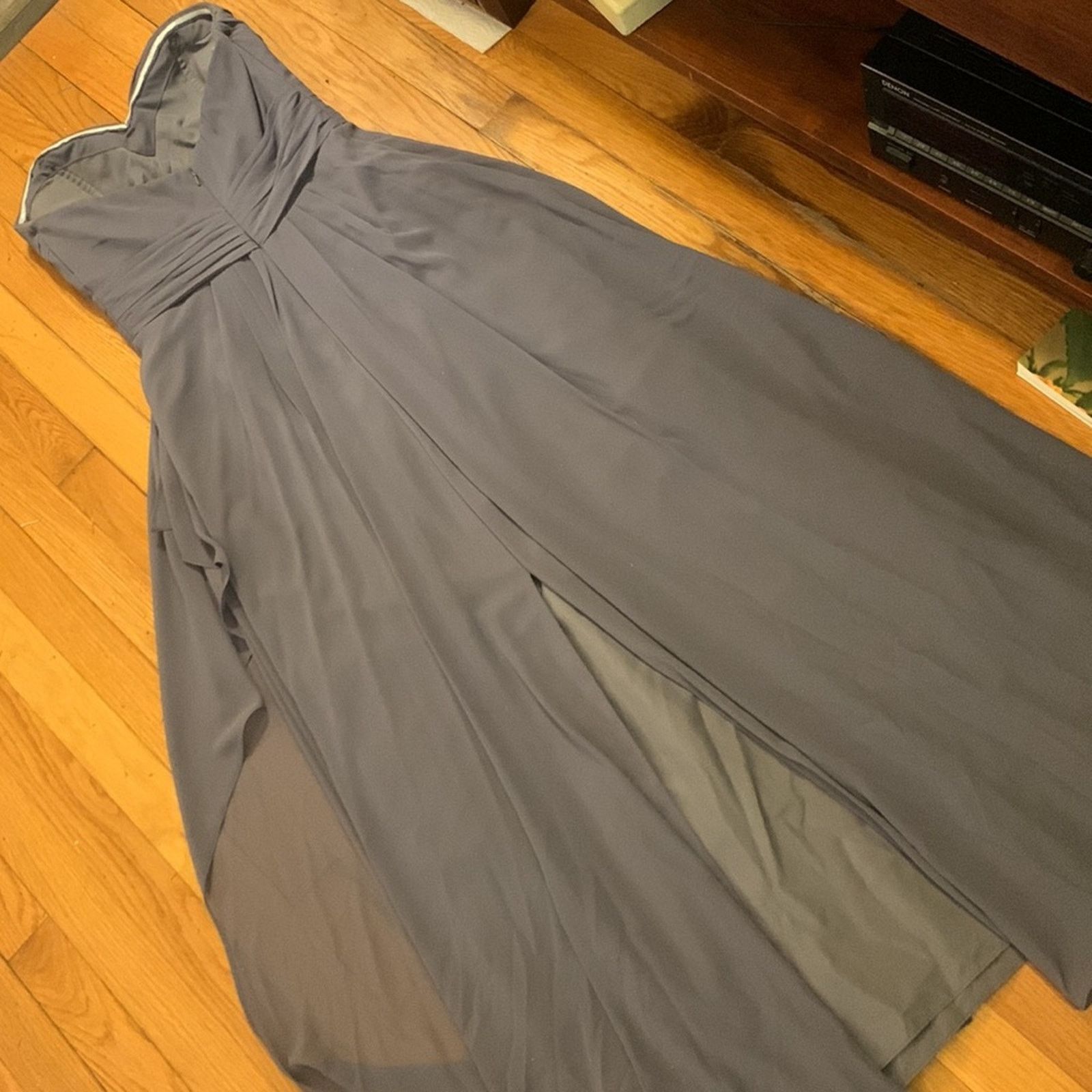 Vintage Bill Levkov dove gray chiffon Grecian gown prom bridesmaid Size M / US 6-8 / IT 42-44 - 3 Thumbnail
