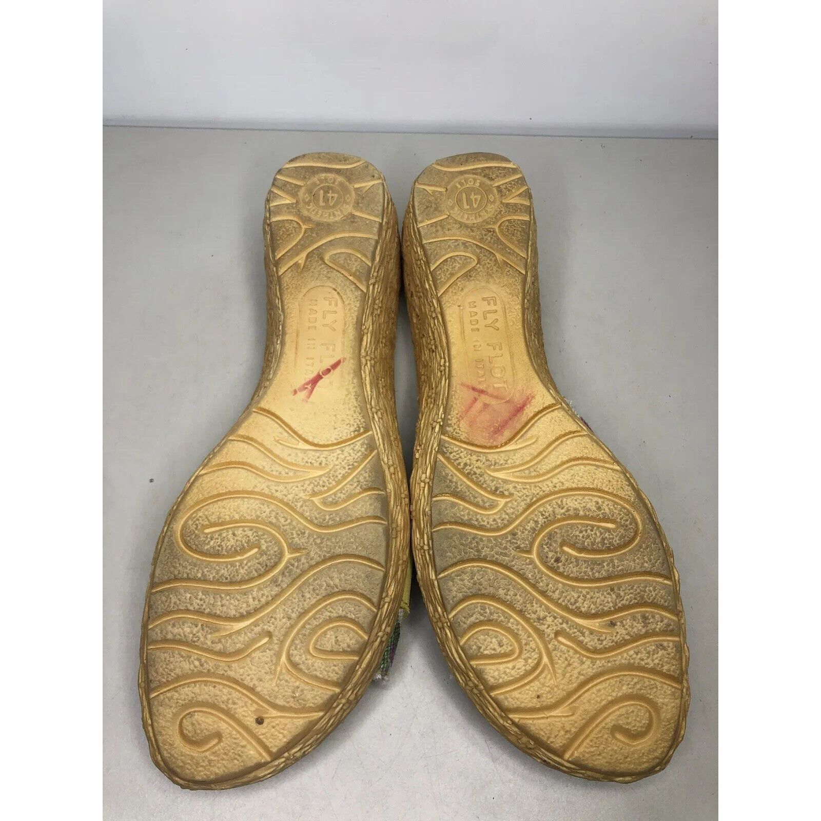Other FLY FLOT Anti Shock Yellow Suede Floral Buckle Wedge Sandals Size US 10.5 / IT 40.5 - 9 Thumbnail