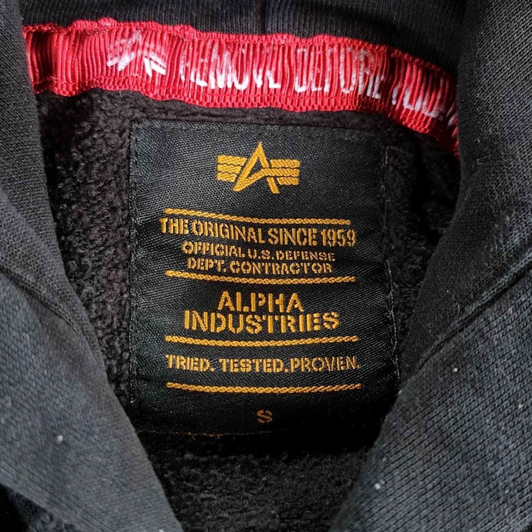 Jordan Brand Alpha Industries Mens Hoodie Black Small Nasa Space Shuttle USA Flag Logo Fleece Size US S / EU 44-46 / 1 - 3 Thumbnail