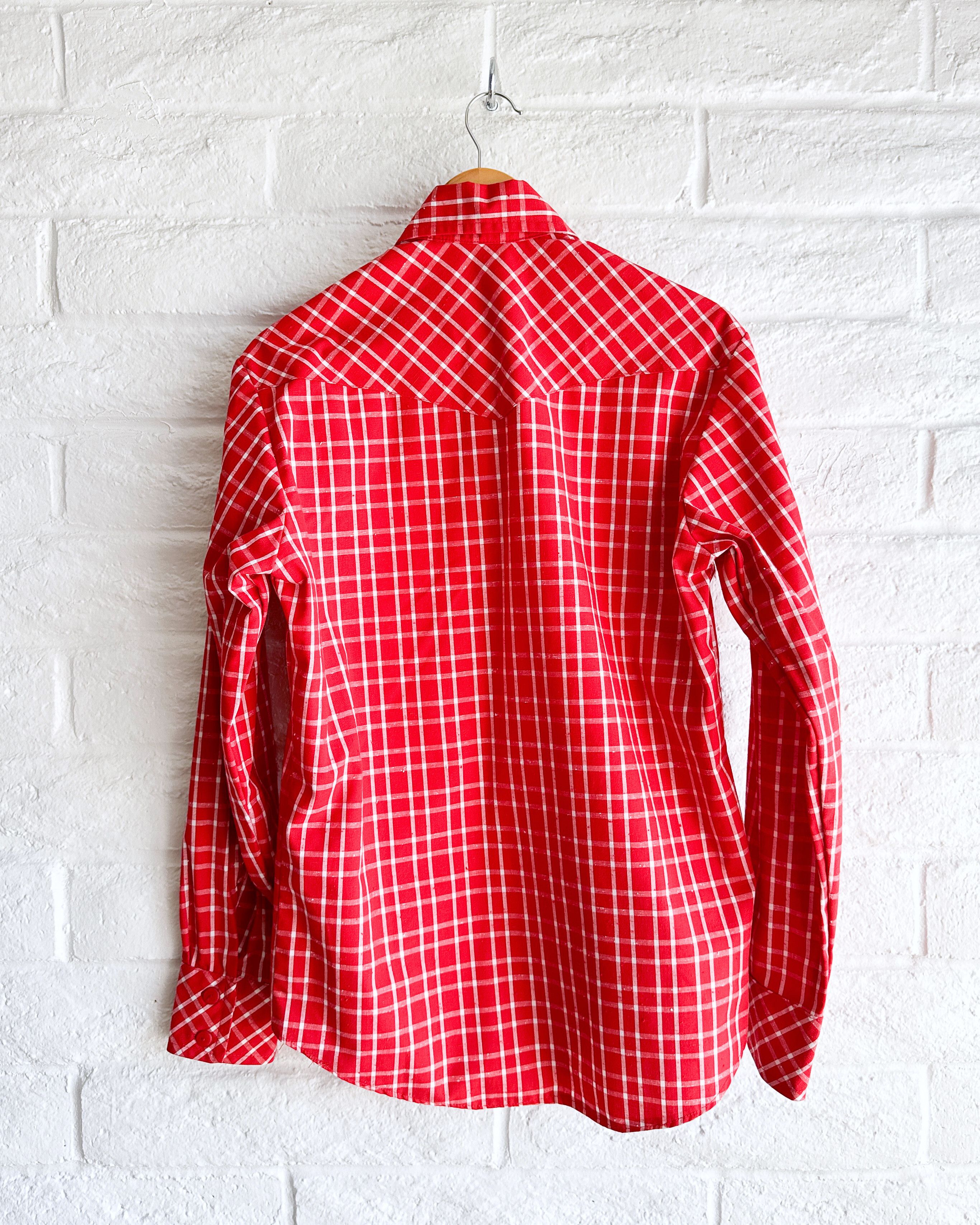 Vintage Vintage 90s Knott's Berry Farm Gingham Plaid Shirt Red White Size US M / EU 48-50 / 2 - 5 Thumbnail