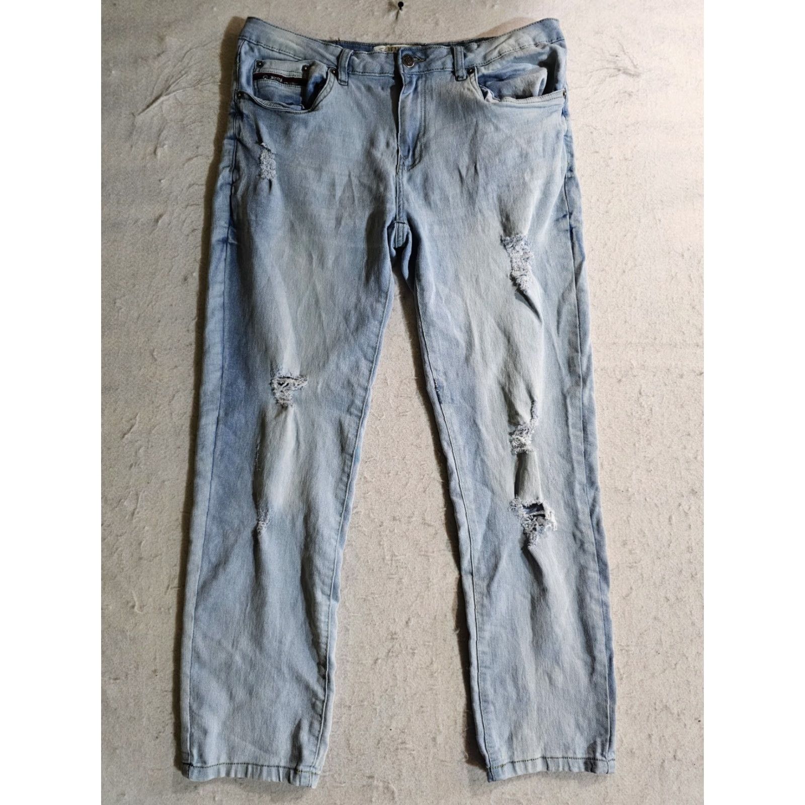 Akademiks VINTAGE Akademiks Jeanius Denim Jeans Slim Straight Acid Wash Stretch Mens 34x30 Size US 34 / EU 50 - 2 Thumbnail