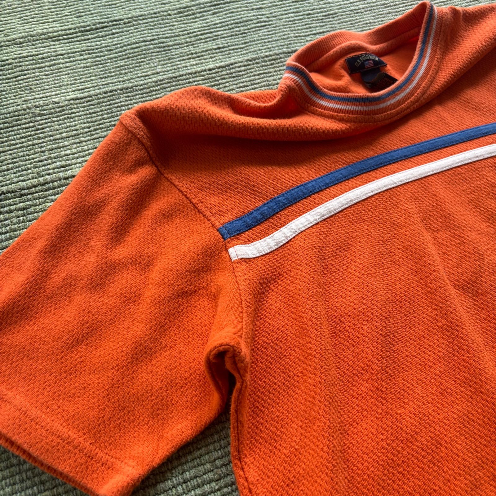 U.S. Polo Assn. × Vintage Vintage Y2K Orange Cotton Mesh US Polo Assn Tee Shirt Sz L Size US L / EU 52-54 / 3 - 5 Thumbnail