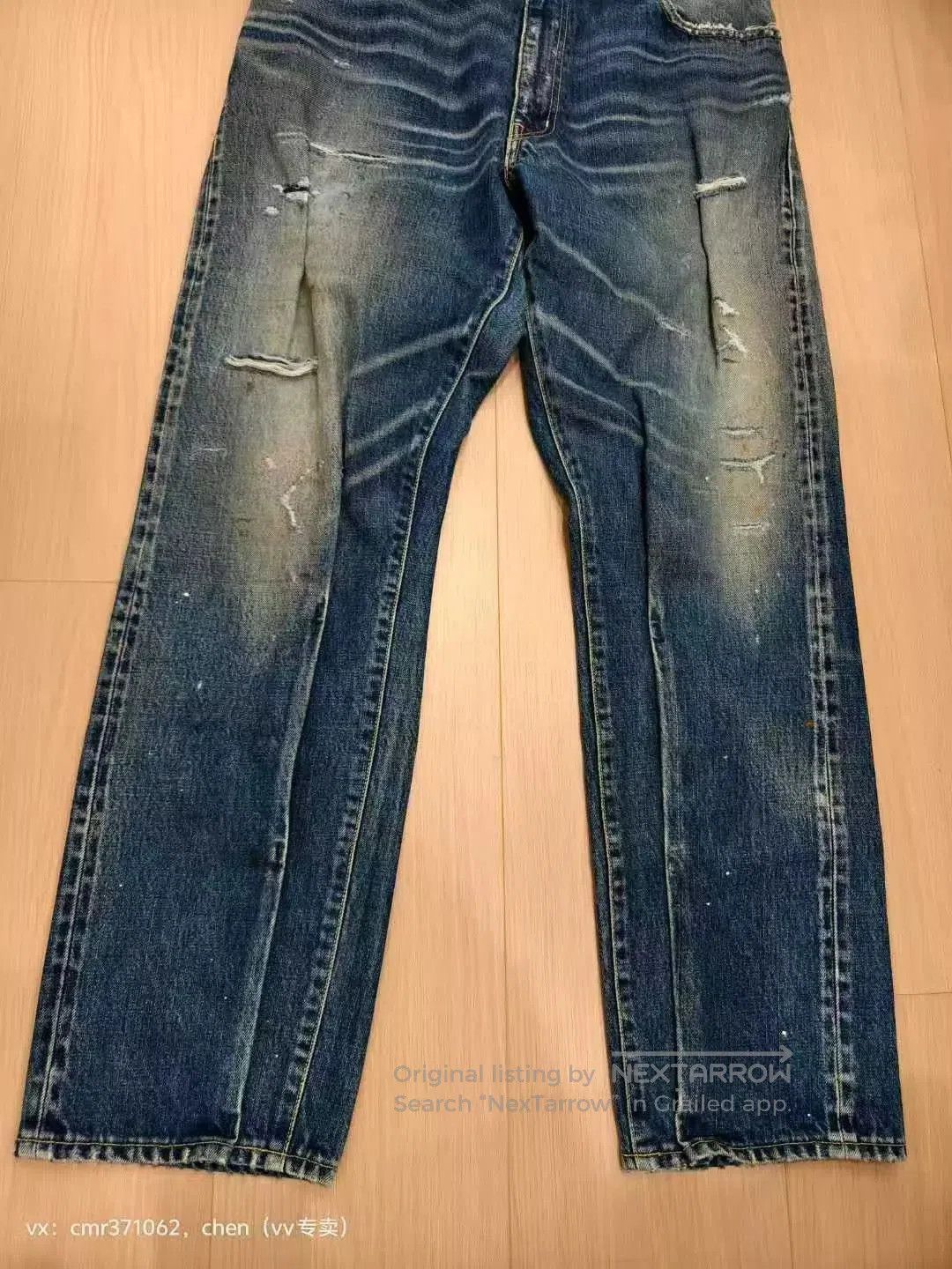 Visvim Blue Distressed Denim Jeans Size 34. Size US 34 / EU 50 - 3 Thumbnail