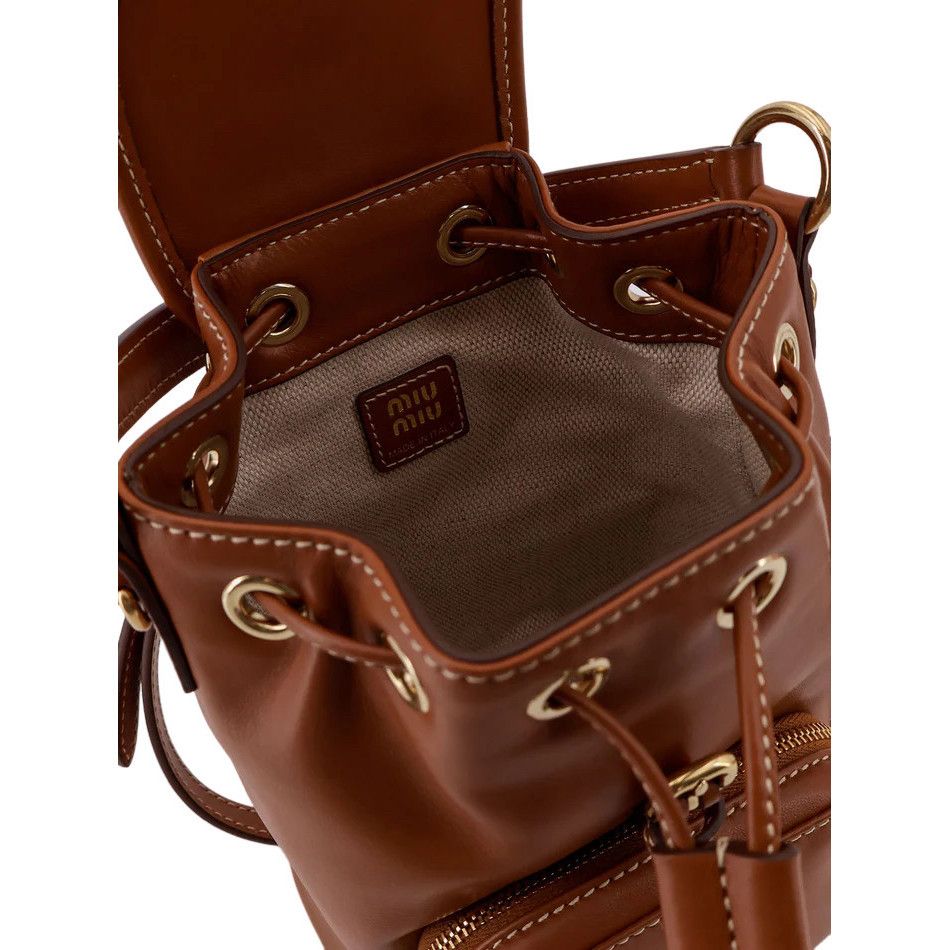 Miu Miu MIU MIU Small Cognac Leather Backpack New & Authentic Size ONE SIZE - 4 Thumbnail