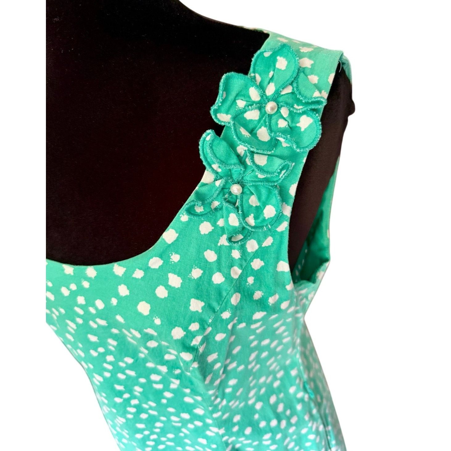 Vintage Vintage Robbie Bee Green White Polka Dot Dress Med Large 12 Size M / US 6-8 / IT 42-44 - 2 Thumbnail