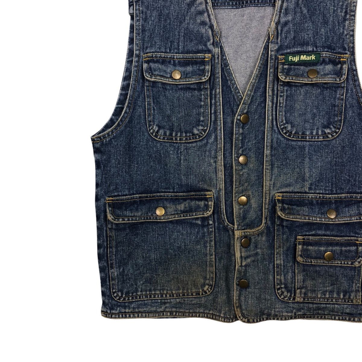 Japanese Brand 📌Vintage Denim Work Jacket Biker Fuji Mark Size US M / EU 48-50 / 2 - 5 Thumbnail