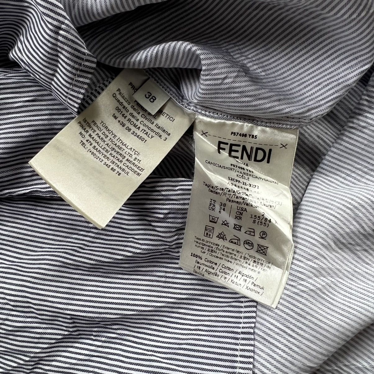 Fendi Fendi Neckless Stripe Button Up Longsleeve Shirt Size S / US 4 / IT 40 - 5 Thumbnail