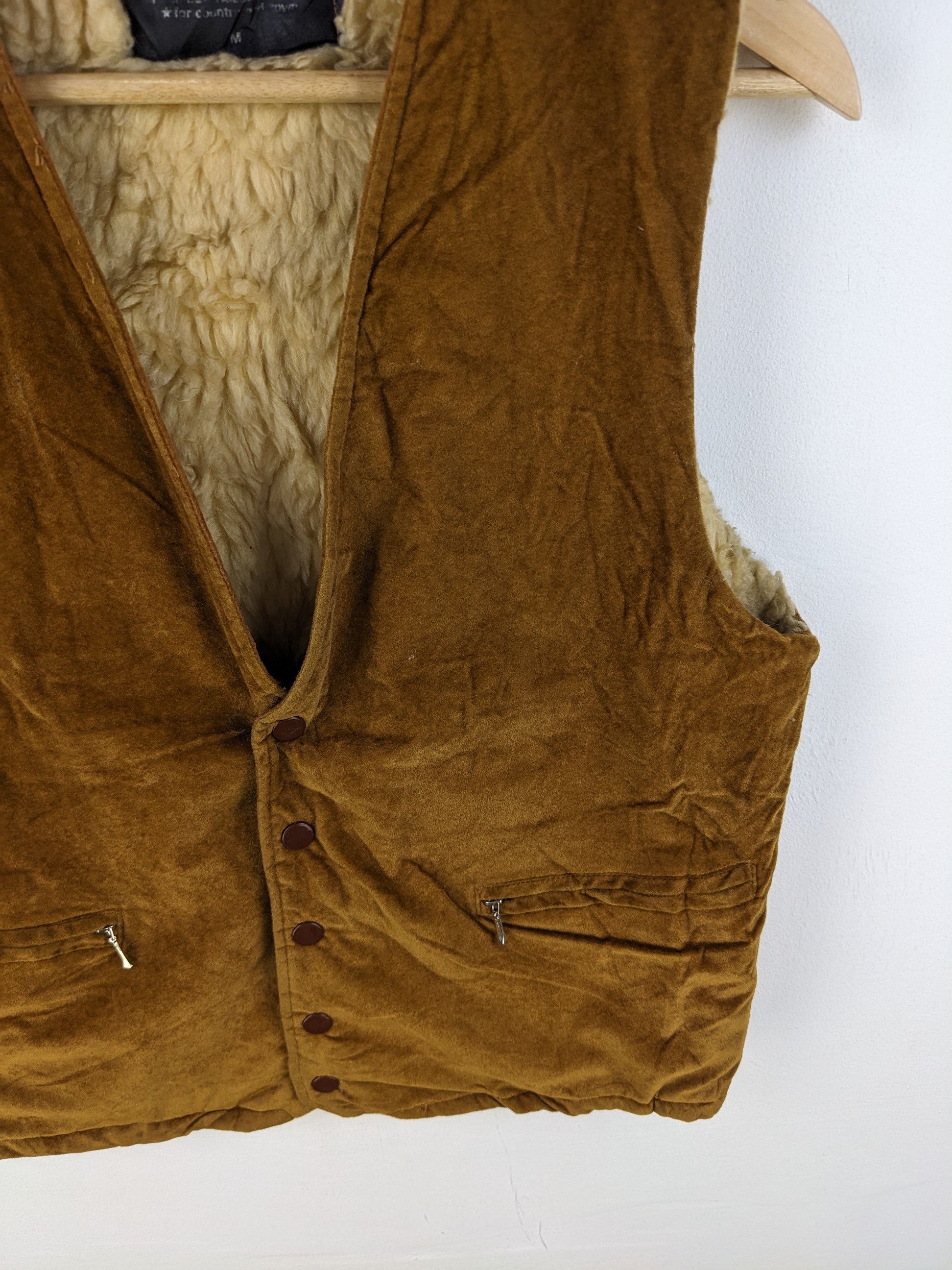 Japanese Brand × Velvet × Vintage Vintage Velvet Vest Lining Sherpa Snap Button Size US M / EU 48-50 / 2 - 7 Thumbnail