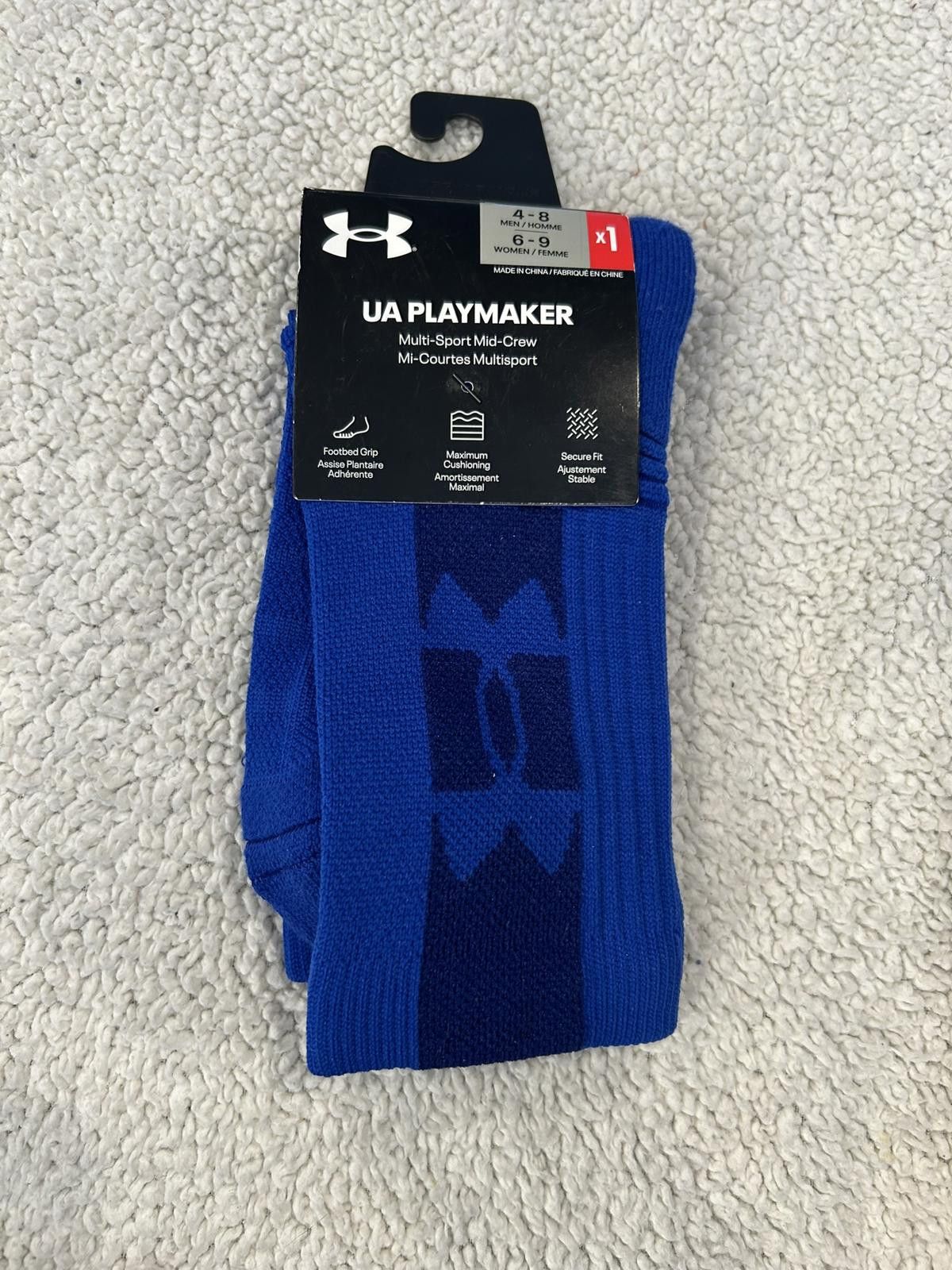 Under Armour Under Armour UA Playmaker Multi-Sport Mid-Crew Socks Blue Size ONE SIZE - 1 Thumbnail