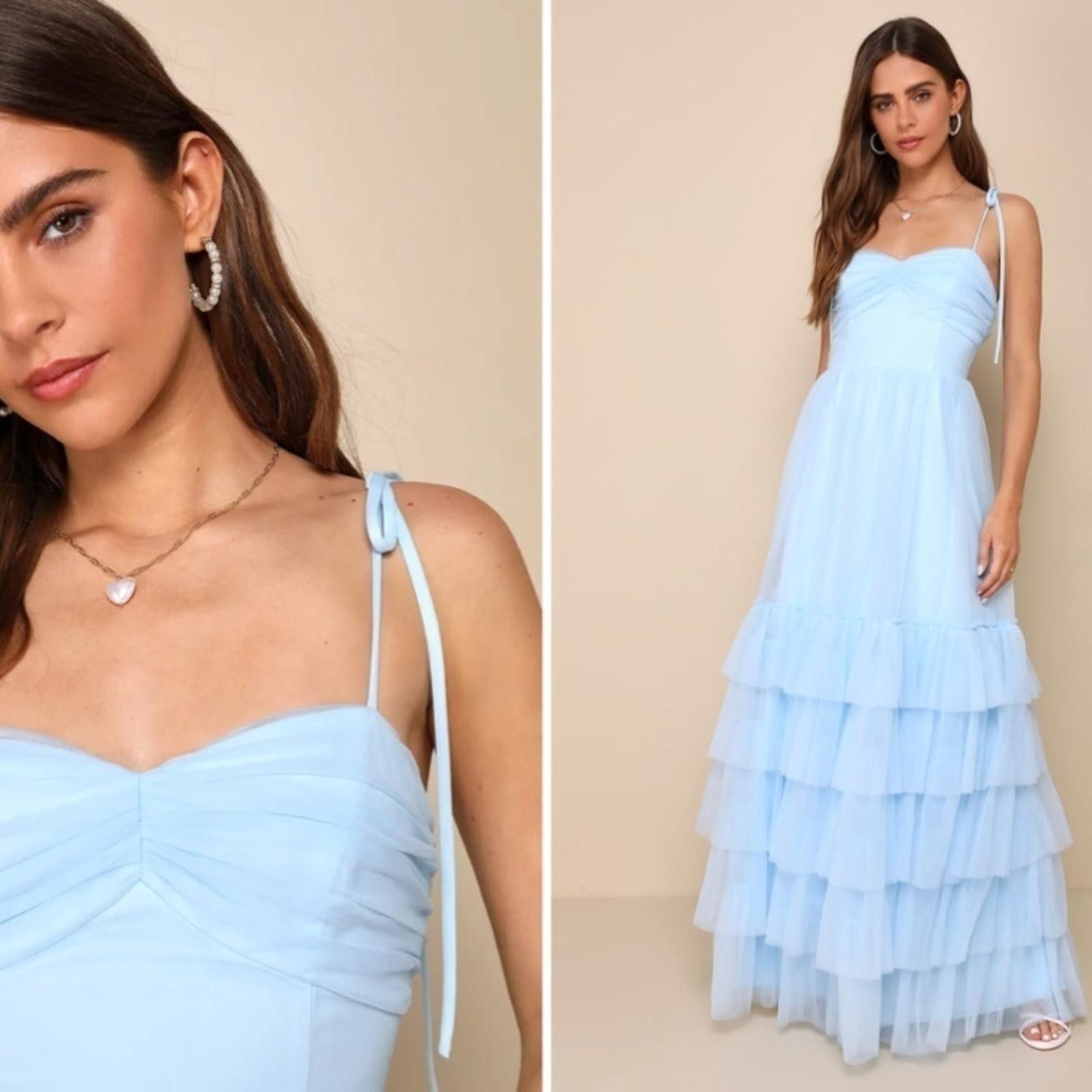 Lulus LULU's Prom Wedding Boho Romantic Tiered Ruffles Maxi Dress Size S / US 4 / IT 40 - 3 Thumbnail