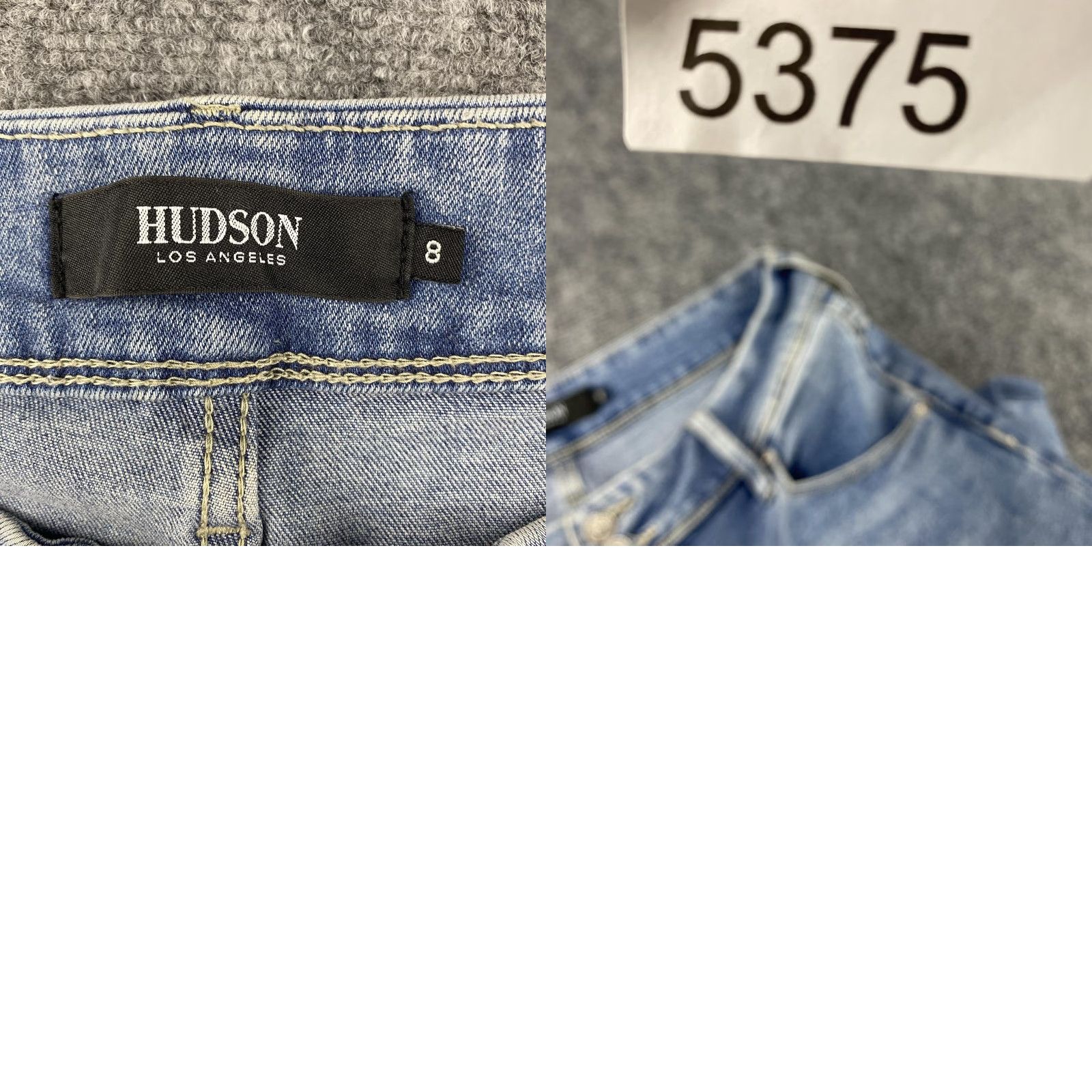 Hudson Hudson Jeans Womens 8 Light Blue Straight Leg Denim Stretch Back Pockets Flap Logo Patch 31 In Waist 31 In Inseam Regular Rise Mid Zip Fly Belt Loops Size 30" / US 8 / IT 44 - 9 Thumbnail