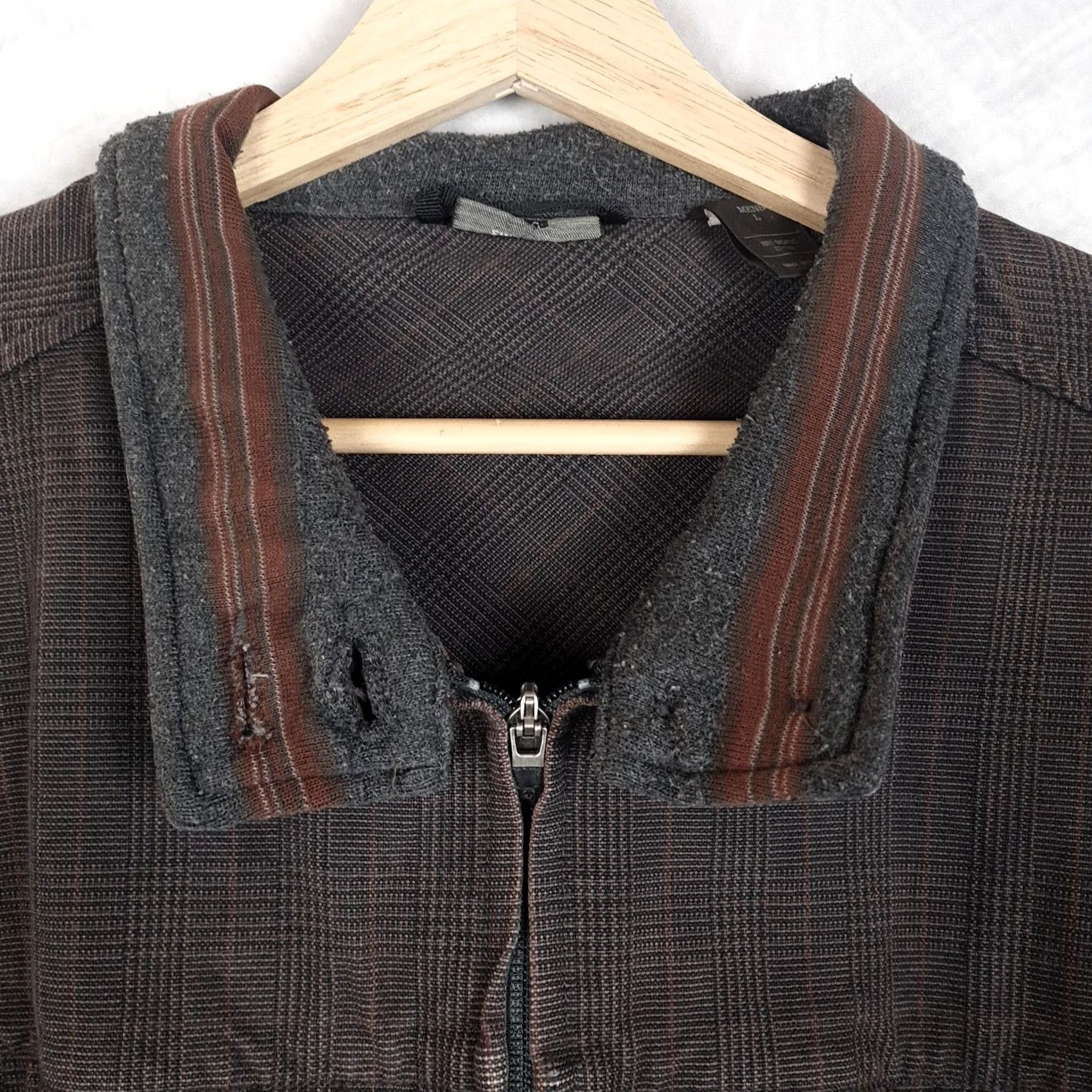 Vintage REI Mens Large Brown Plaid Organic Cotton Jacket Short Full Zip Lined Pockets Military Style Casual Travel Size US L / EU 52-54 / 3 - 3 Thumbnail