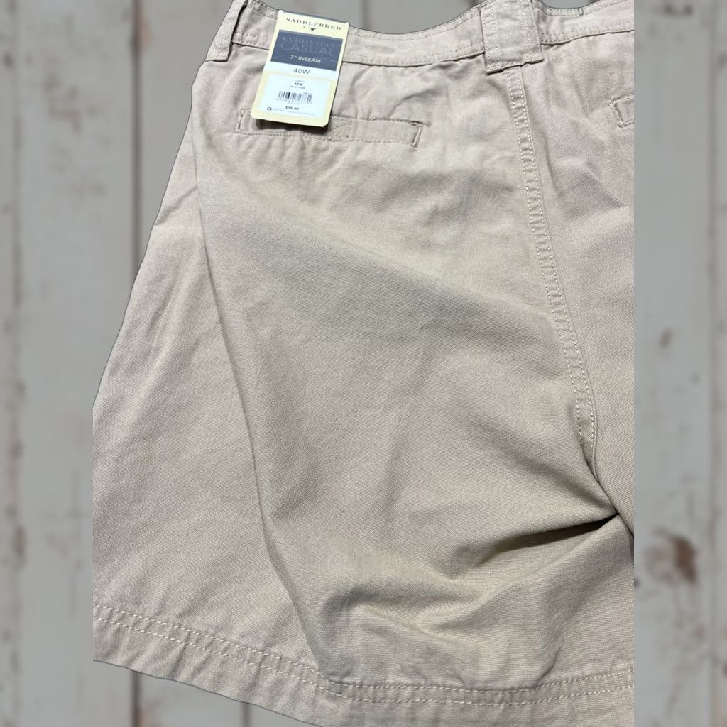 Vintage Saddlebred Casual Cargo Shorts 40x7 40W Beige Men Regular 40 7” Khaki Casual Saddlebred Mens Size US 40 / EU 56 - 1 Thumbnail