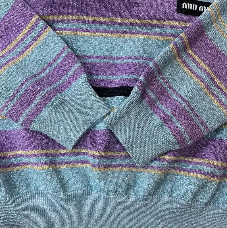 Miu Miu Miu Miu Blue Silk Pullover Sweater . Size S / US 4 / IT 40 - 6 Thumbnail