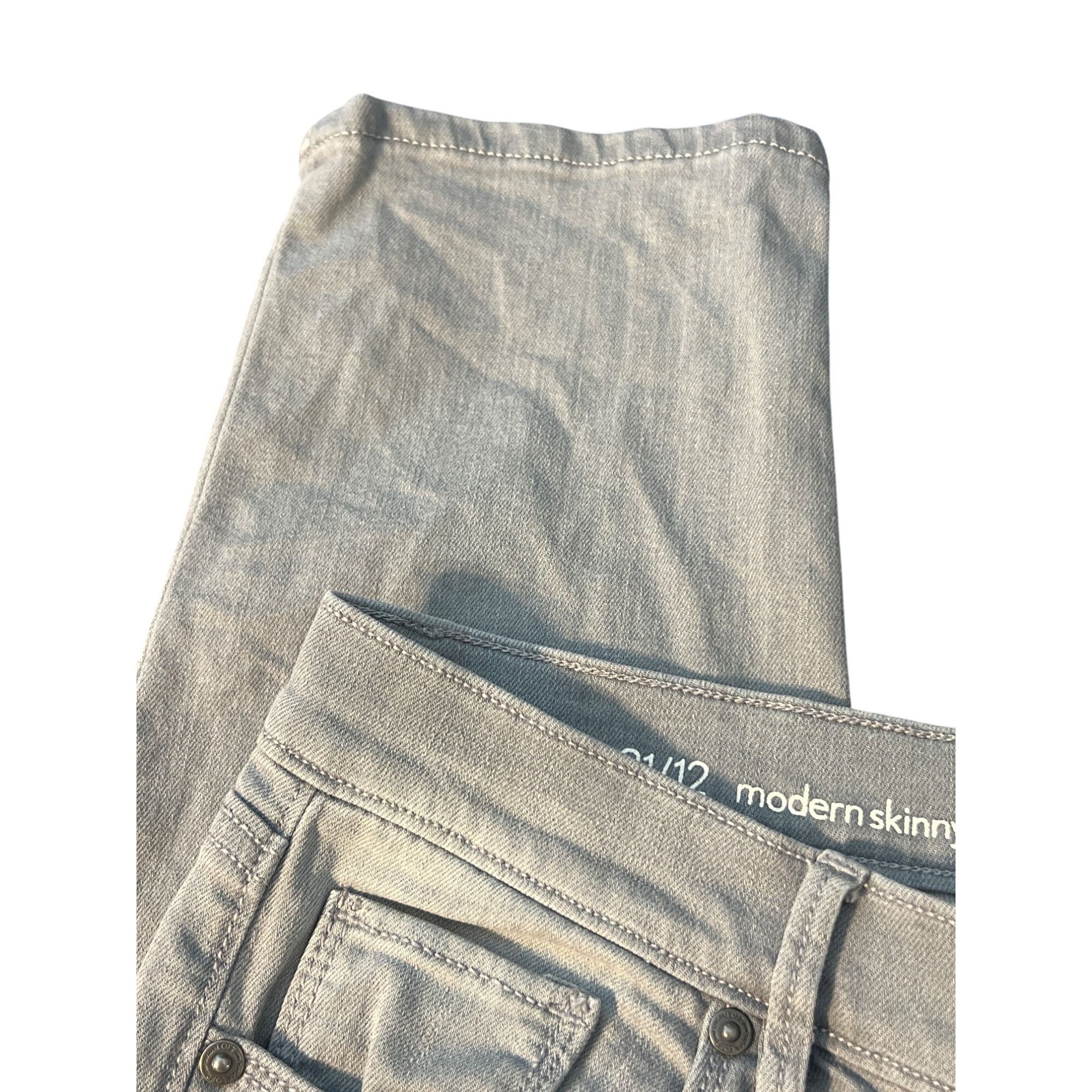 Loft Loft Modern Skinny Light Gray Denim Jeans 31/12 Womens 5 Poc Size 31" - 2 Thumbnail