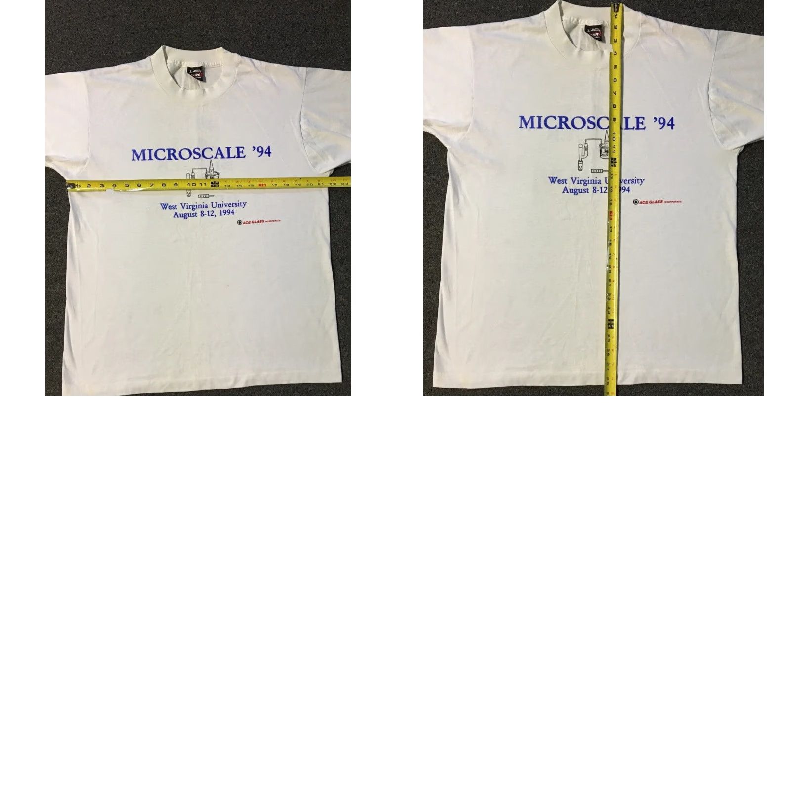 Vintage VINTAGE 90s West Virginia University Microscale Chemistry Who Says Bigger Is Better? Faded Shirt L White Men Short Sleeve Crew Neck Graphic Tee Size US L / EU 52-54 / 3 - 9 Thumbnail