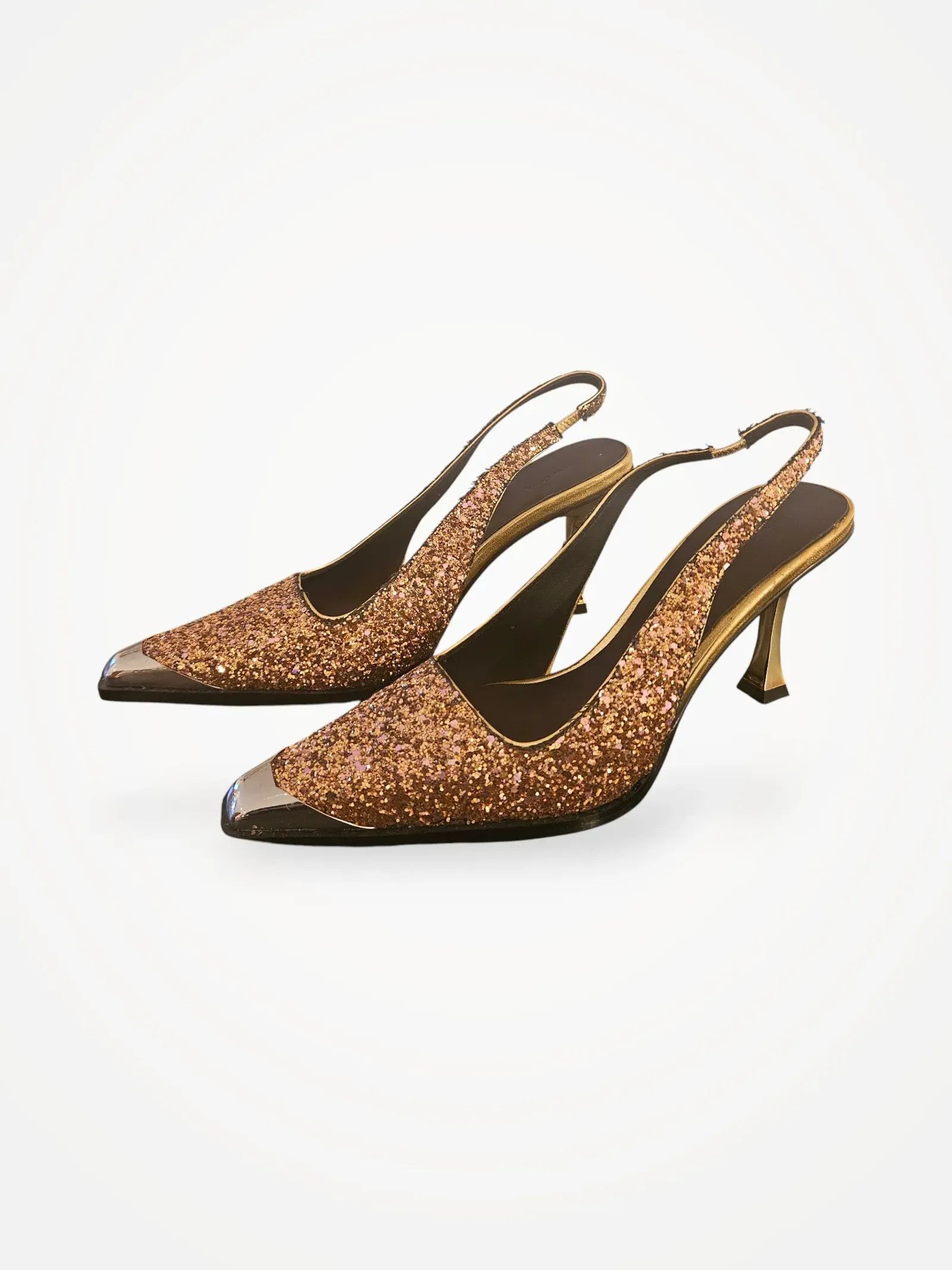 Stine Goya Stine Goya Eiffel Metal Cap Sling Back Heels Size US 9 / IT 39 - 1 Thumbnail