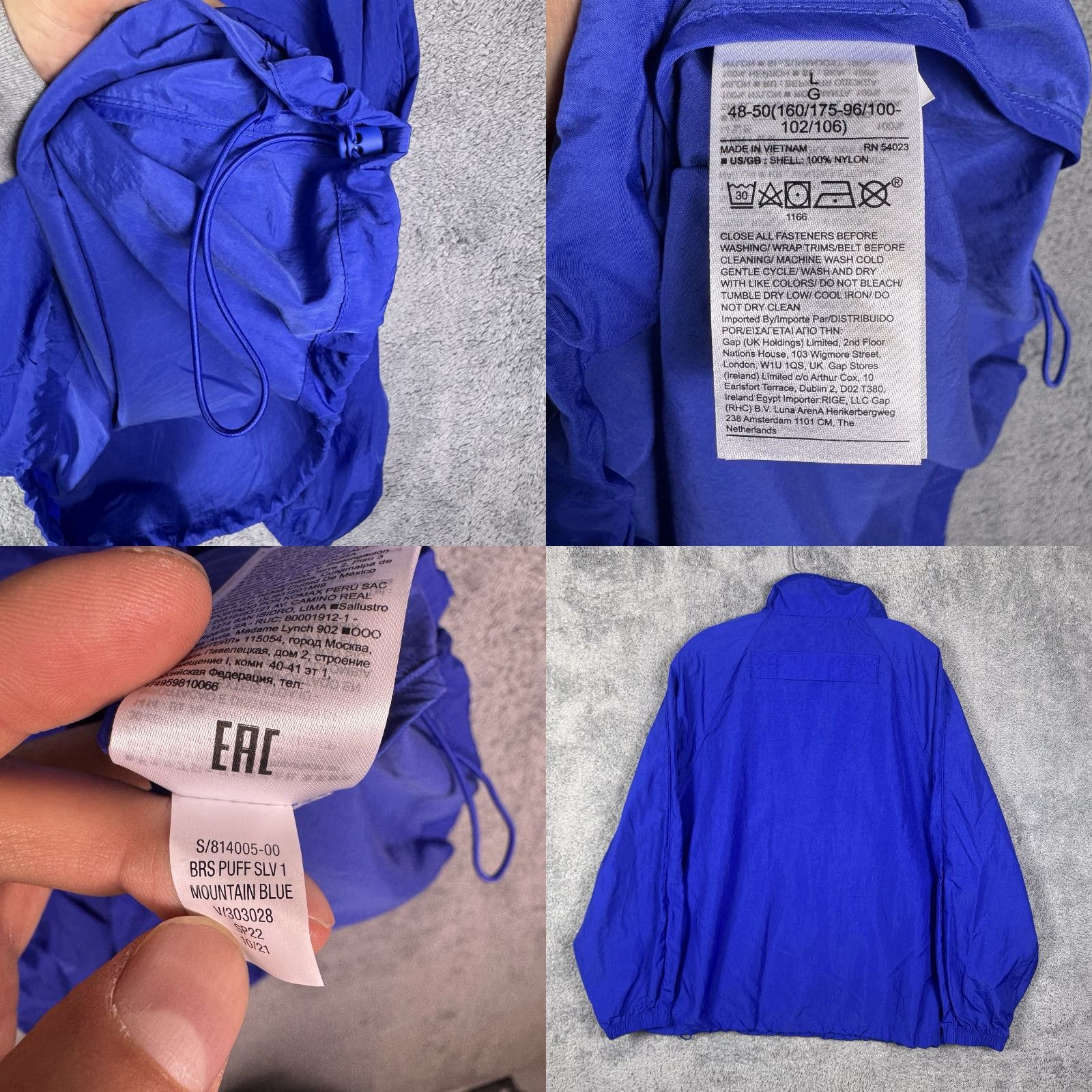 Banana Republic Banana Republic Jacket Womens L Sport Windbreaker Anorak Packable Wind Water Res Blue Regular Size Size L / US 10 / IT 46 - 8 Thumbnail