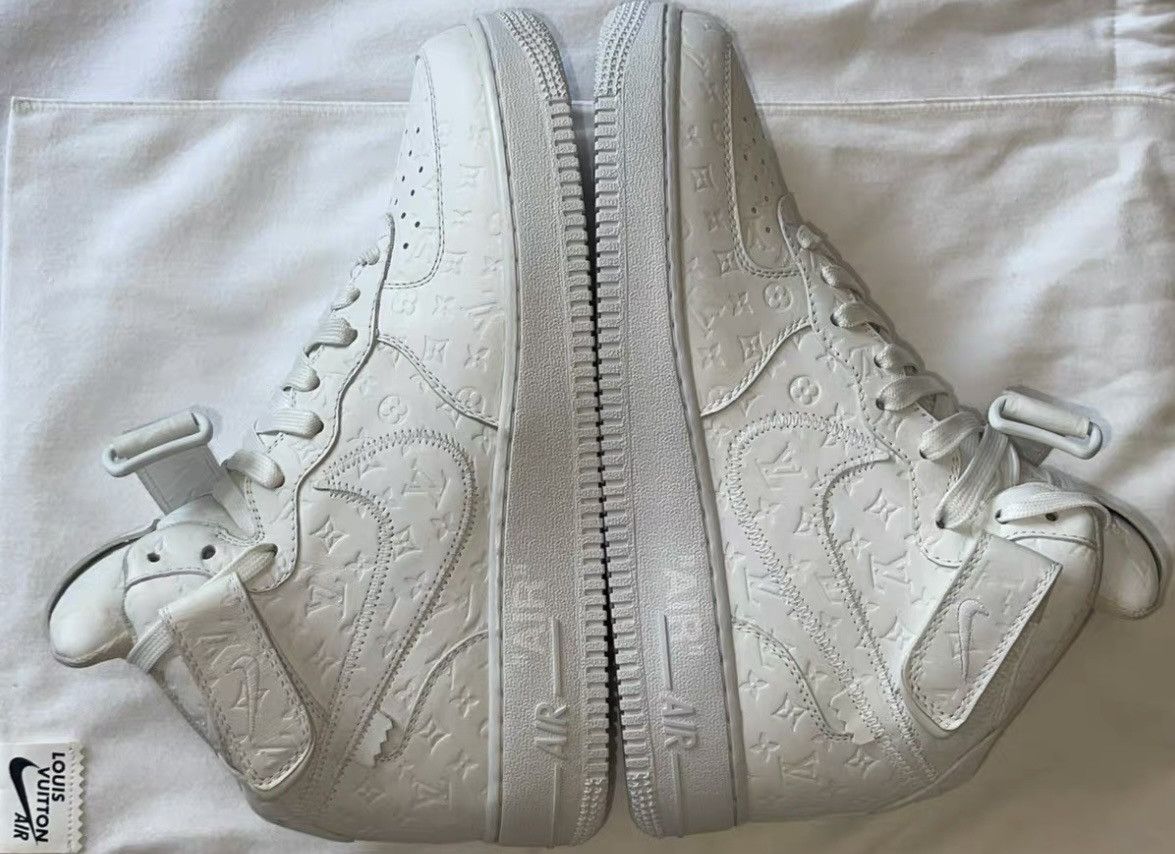 Louis Vuitton Nike x Louis Vuitton White Air Force 1 Sneakers 0079 Size US 8.5 / EU 41-42 - 2 Thumbnail