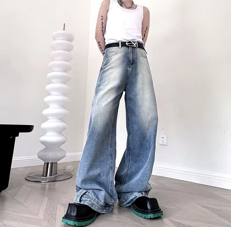 Japanese Brand × Jean Washed Wide Leg Style Baggy Jeans Daily Size US 33 - 2 Thumbnail