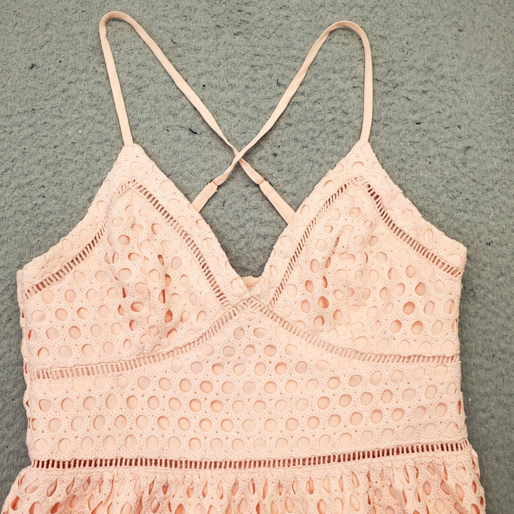 Abercrombie & Fitch Abercrombie & Fitch Dress Womens S Pink Eyelet Lined Coquette Adjustable Strap Size S / US 4 / IT 40 - 7 Thumbnail