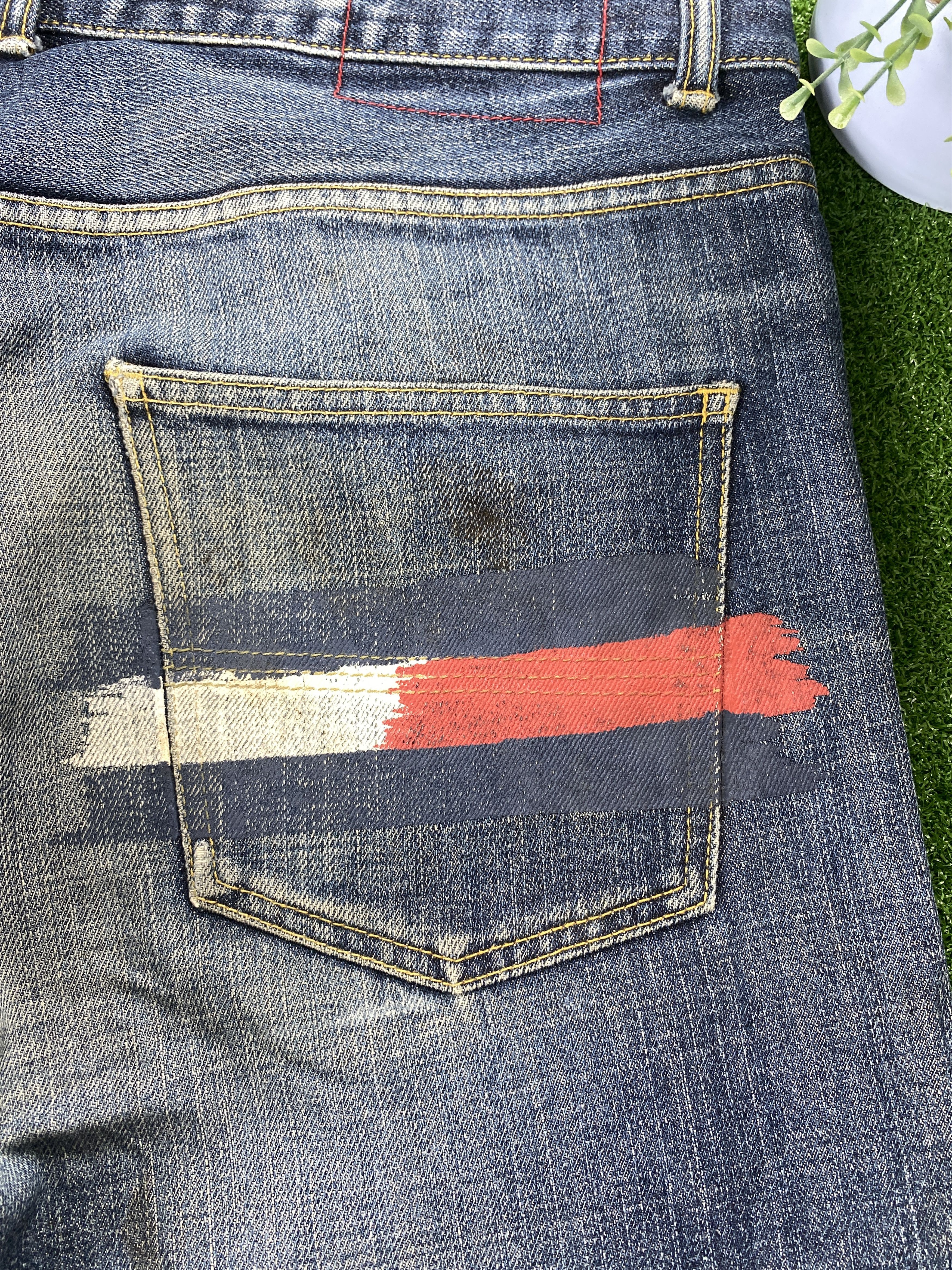 Tommy Hilfiger 💢 Selvedge Vintage Tommy Faded Blue Jeans CP0090 Size US 38 / EU 54 - 7 Thumbnail