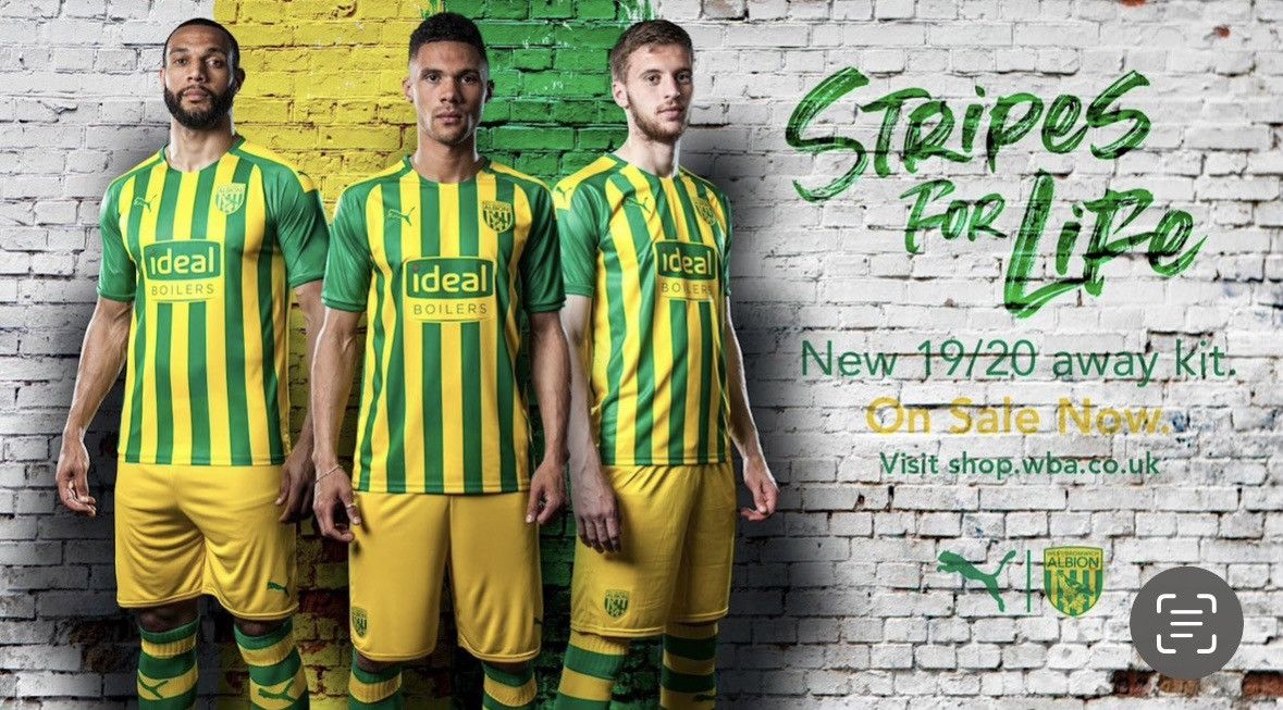 Puma 2019 2020 West Bromwich Albion Puma Away Kit Soccer Jersey Size US XXL / EU 58 / 5 - 2 Thumbnail