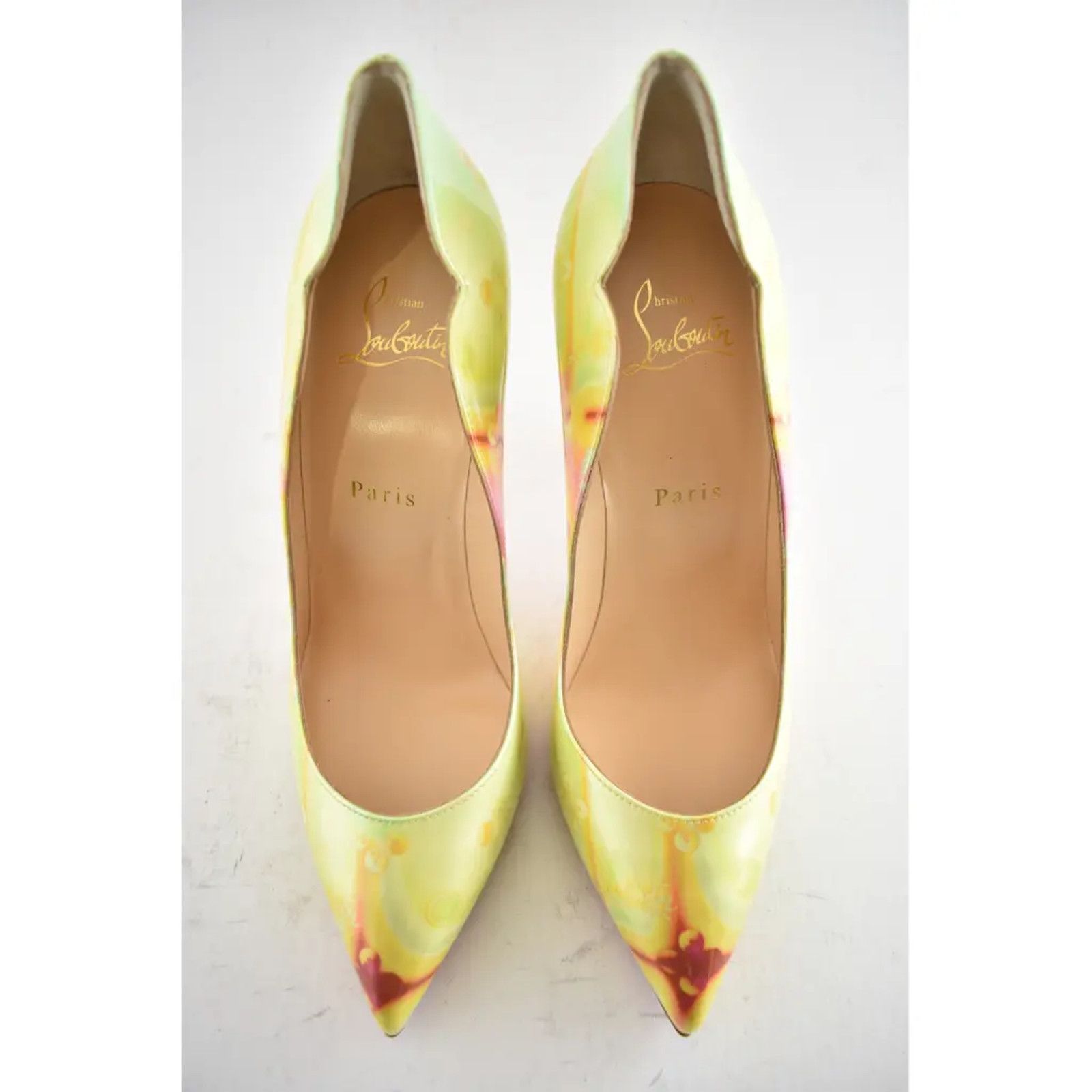 Christian Louboutin Hot Chick 100 Patent Loubi In California Heel Pump 38.5 Size US 8.5 / IT 38.5 - 7 Thumbnail