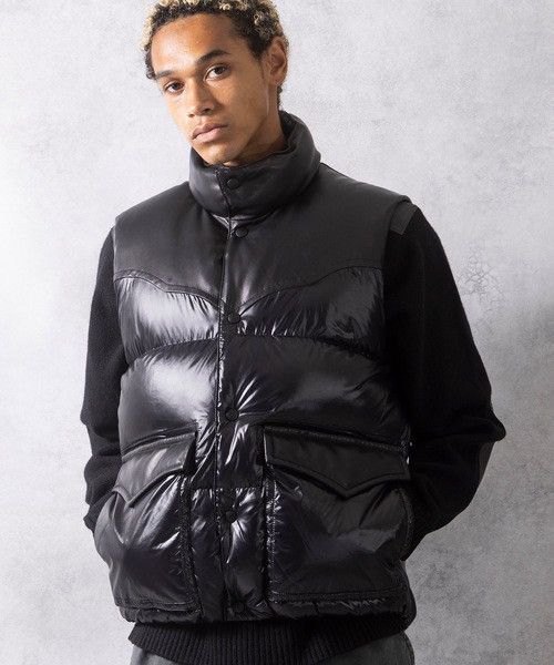 Number (N)ine Number nine COMBINATION DOWN VEST Nylon Leather Size US XL / EU 56 / 4 - 10 Thumbnail