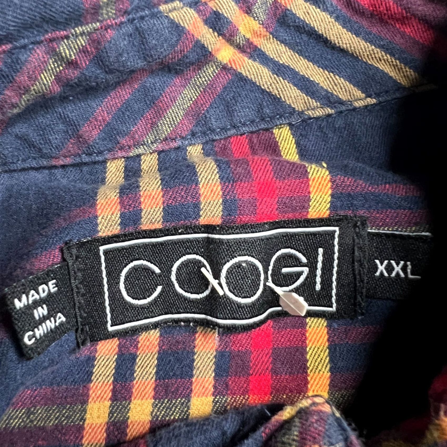 Coogi VINTAGE COOGI Button-Up Shirt XXL Long Sleeve Plaid Checkered Navy Red Yellow Embroidered Pockets Mens Size US XXL / EU 58 / 5 - 4 Thumbnail