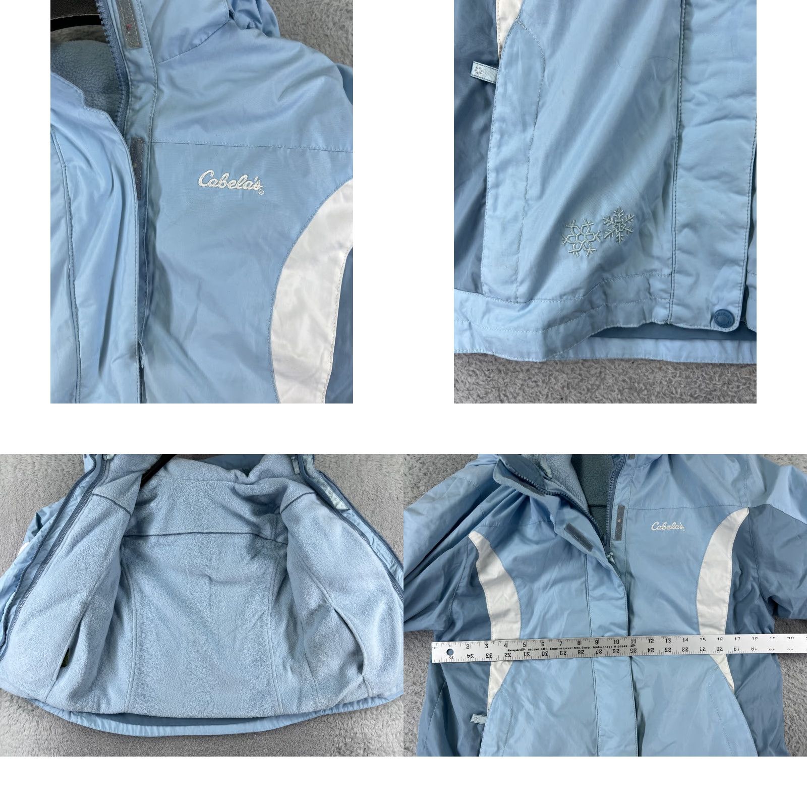 Vintage Cabelas Jacket Womens Large Blue 3 in 1 Fleece Lined WR Warm Insulated Polyester Size L / US 10 / IT 46 - 8 Thumbnail