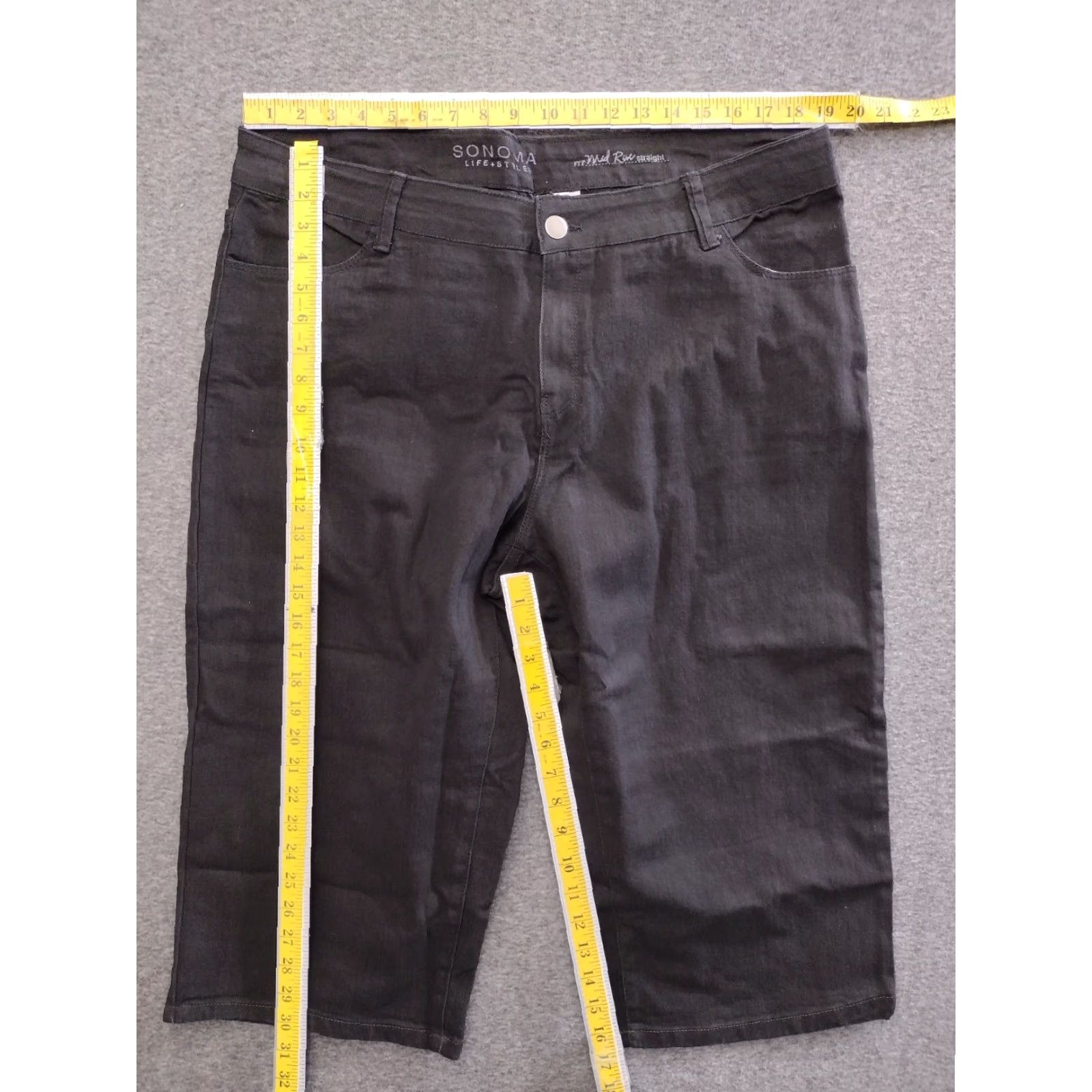 Vintage Sonoma Women’s High Rise Bermuda Shorts Jeans Black 18 Bermuda Style Plus Size 18 Womens Black Sonoma Size 26" / US 2 / IT 38 - 4 Thumbnail