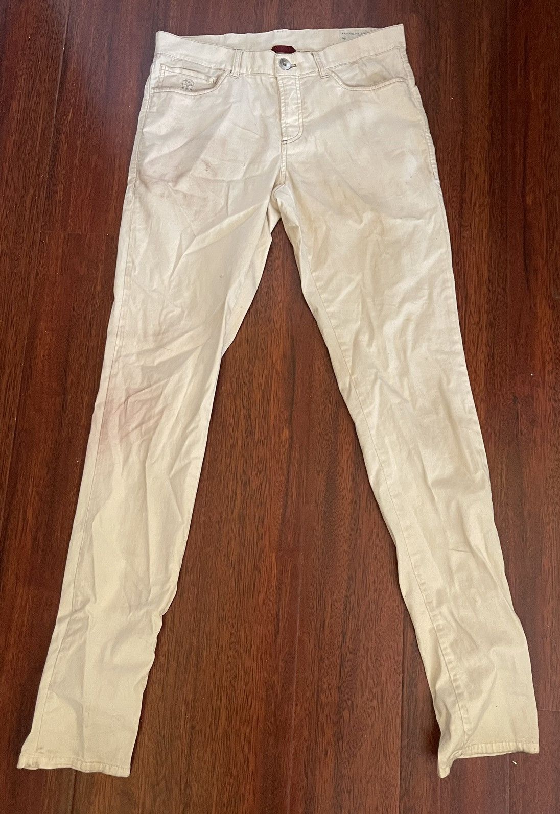 image of Avant Garde x Brunello Cucinelli Five-Pocket Pants in Off White, Men's (Size 31)