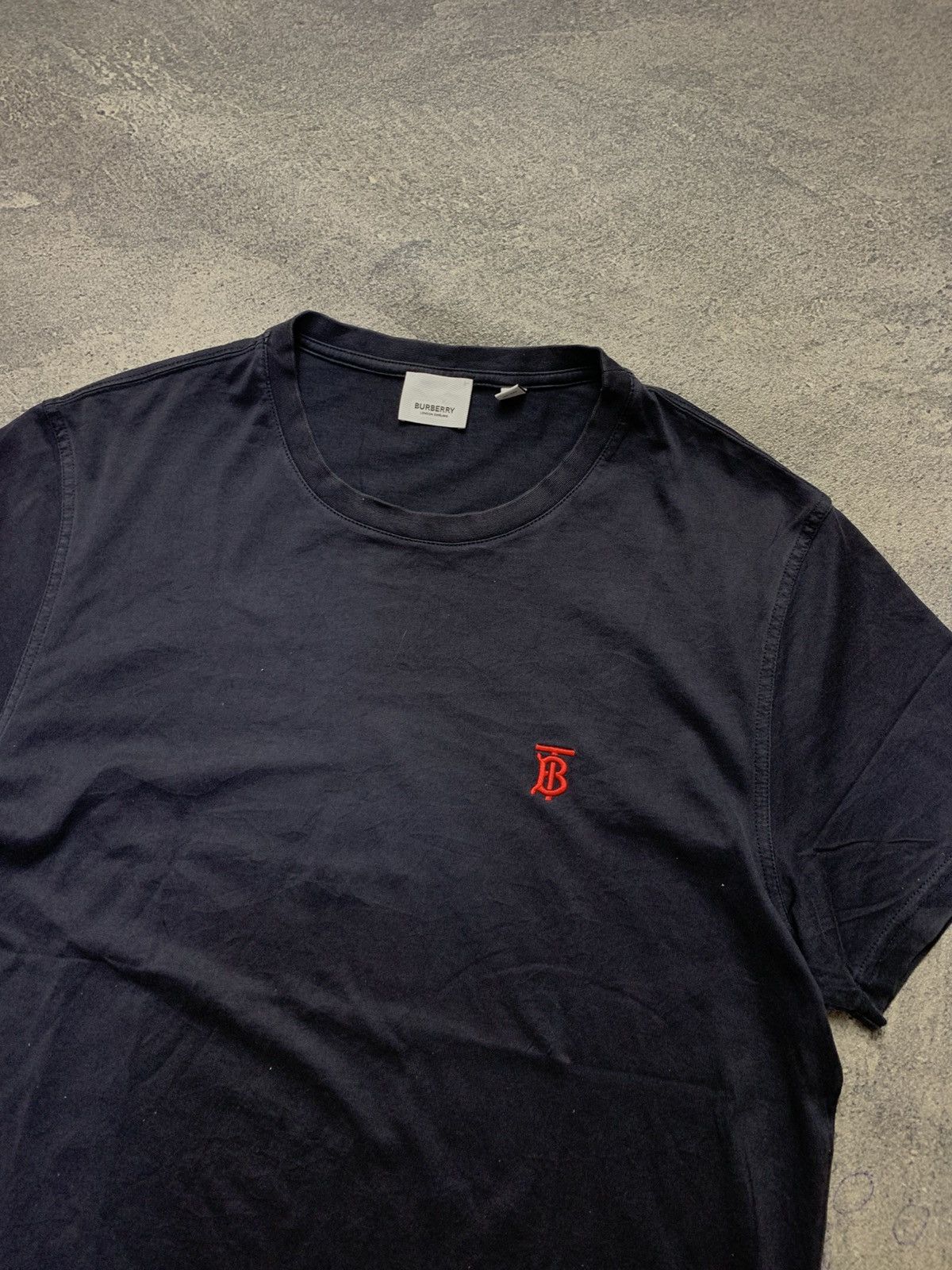 Burberry 🐍 Burberry Summer Navy Parker Embroidered Tshirt Size US L / EU 52-54 / 3 - 2 Thumbnail