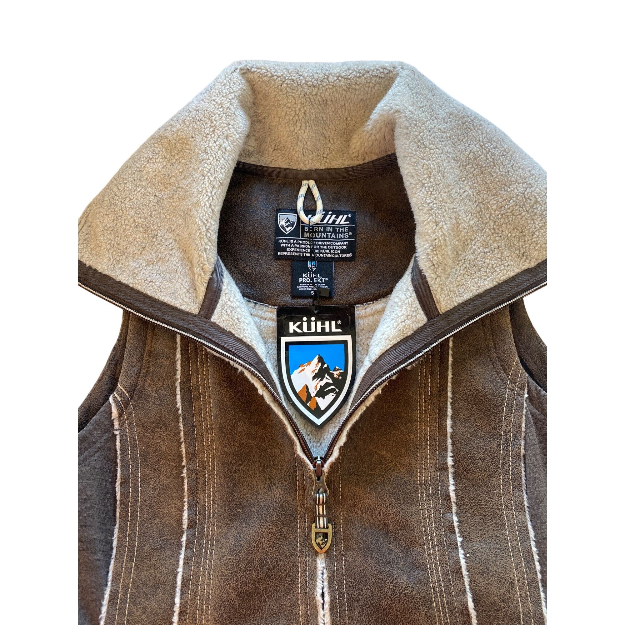 Kuhl NWT KUHL Womens Dani Sherpa Vest Italian Faux Leather Shearl Size S / US 4 / IT 40 - 11 Thumbnail
